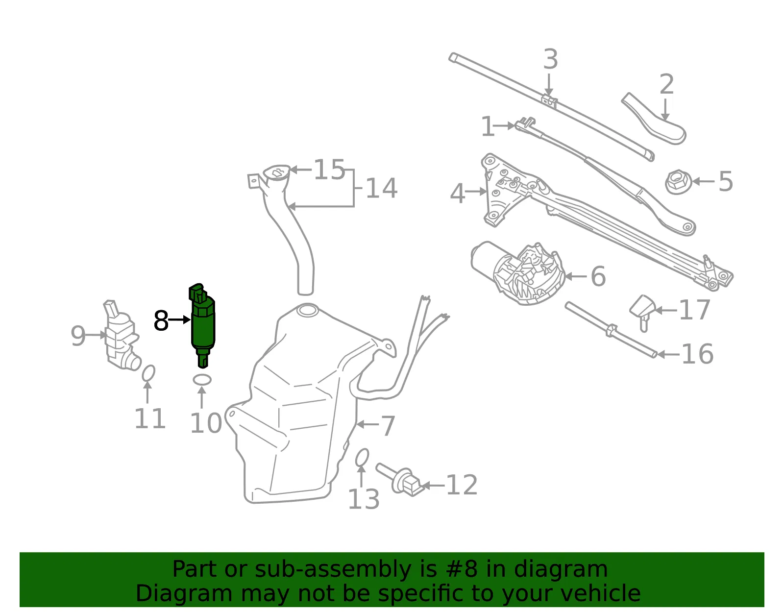 Washer Pump - Volvo (31283805) - view 3