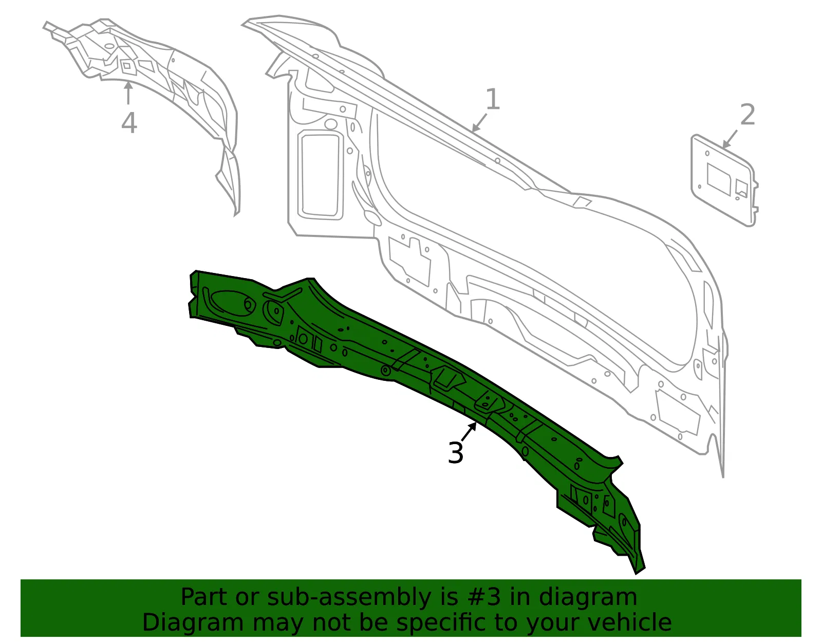 Rear Body Reinforcement - Volvo (31297265) - view 2