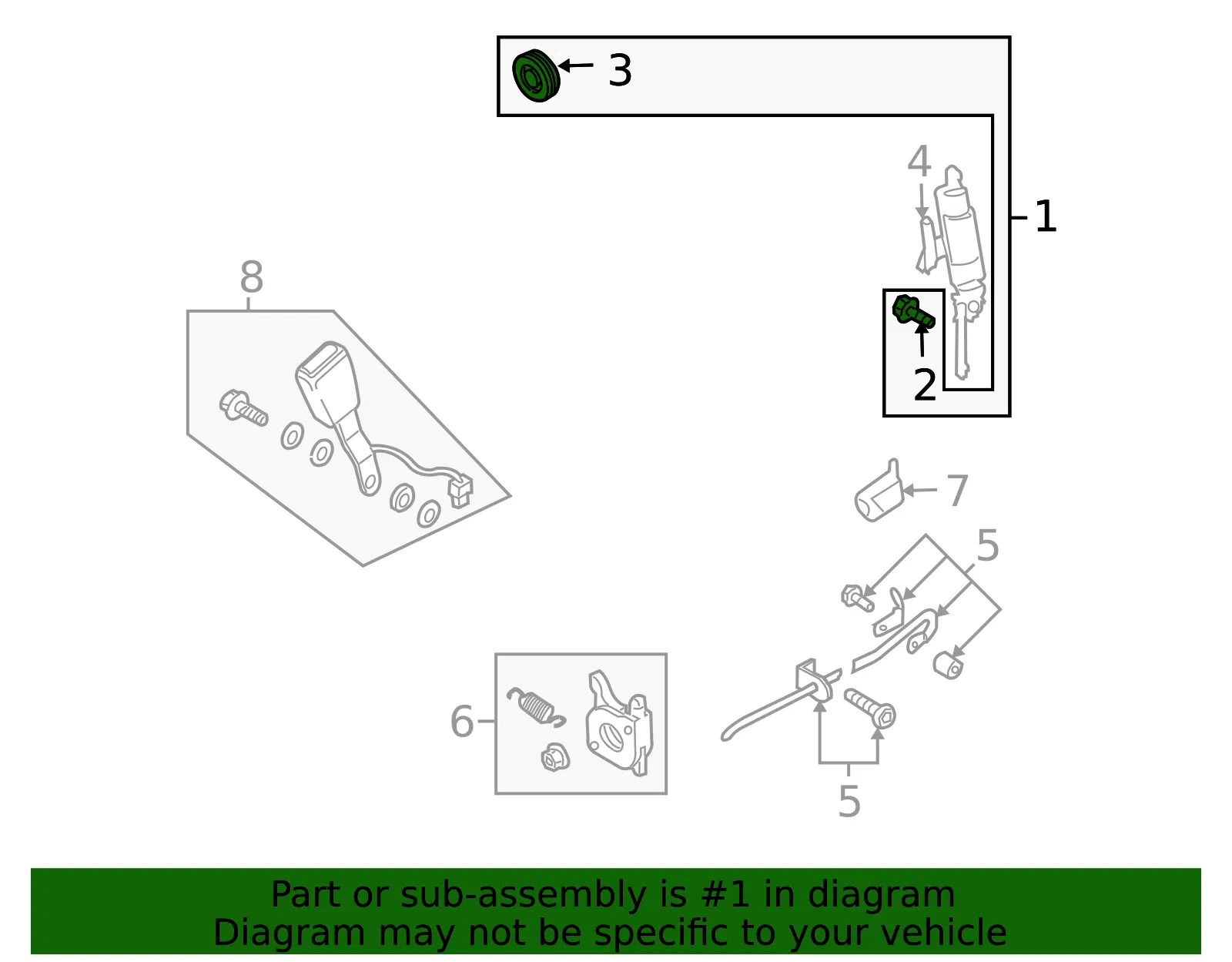 Belt & Retractor - Driver's Side (LH) - Volvo (31320496) - view 3
