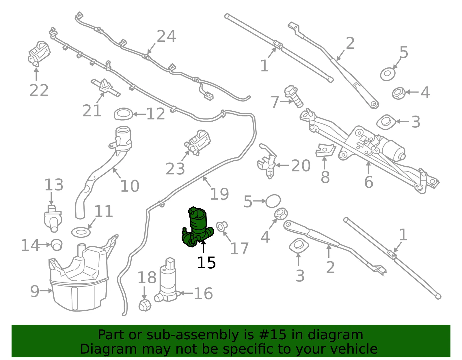 Washer Pump - Volvo (31349244) - view 3