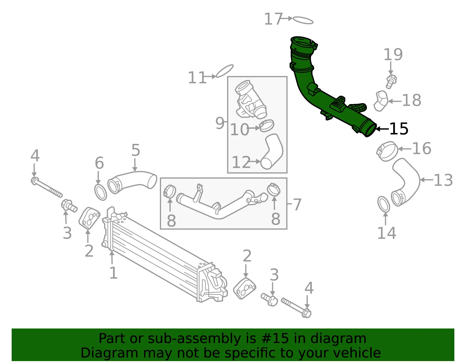 Inter-Cooler Pipe - Volvo (31370128) - view 3