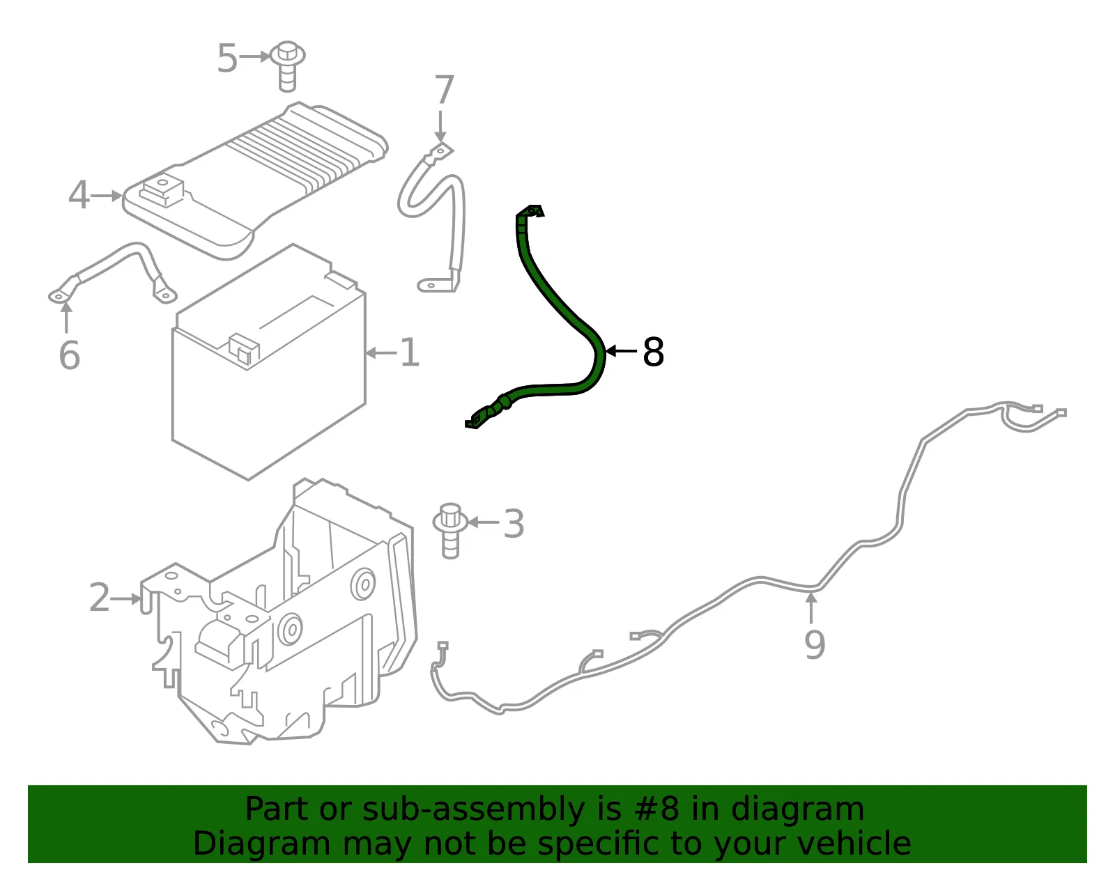 Negative Cable - Volvo (31376345) - view 3