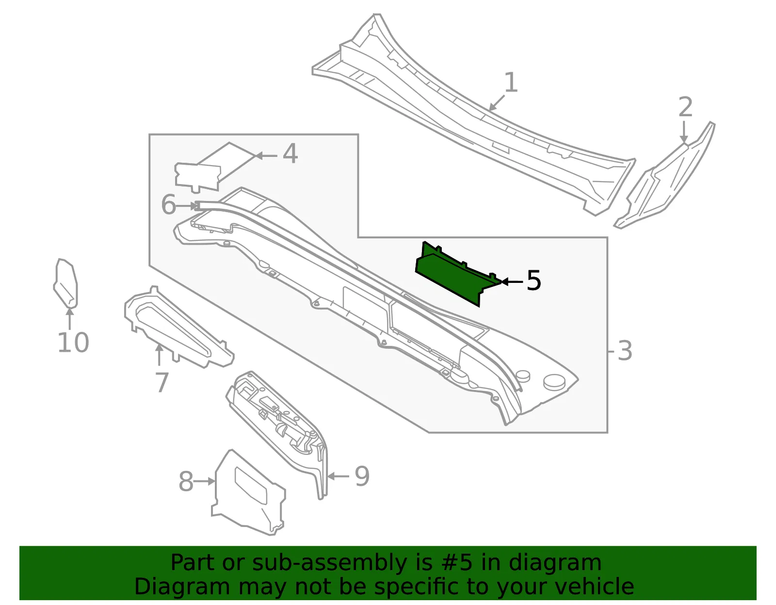 Cowl Cover Cap - Volvo (31385837) - view 2