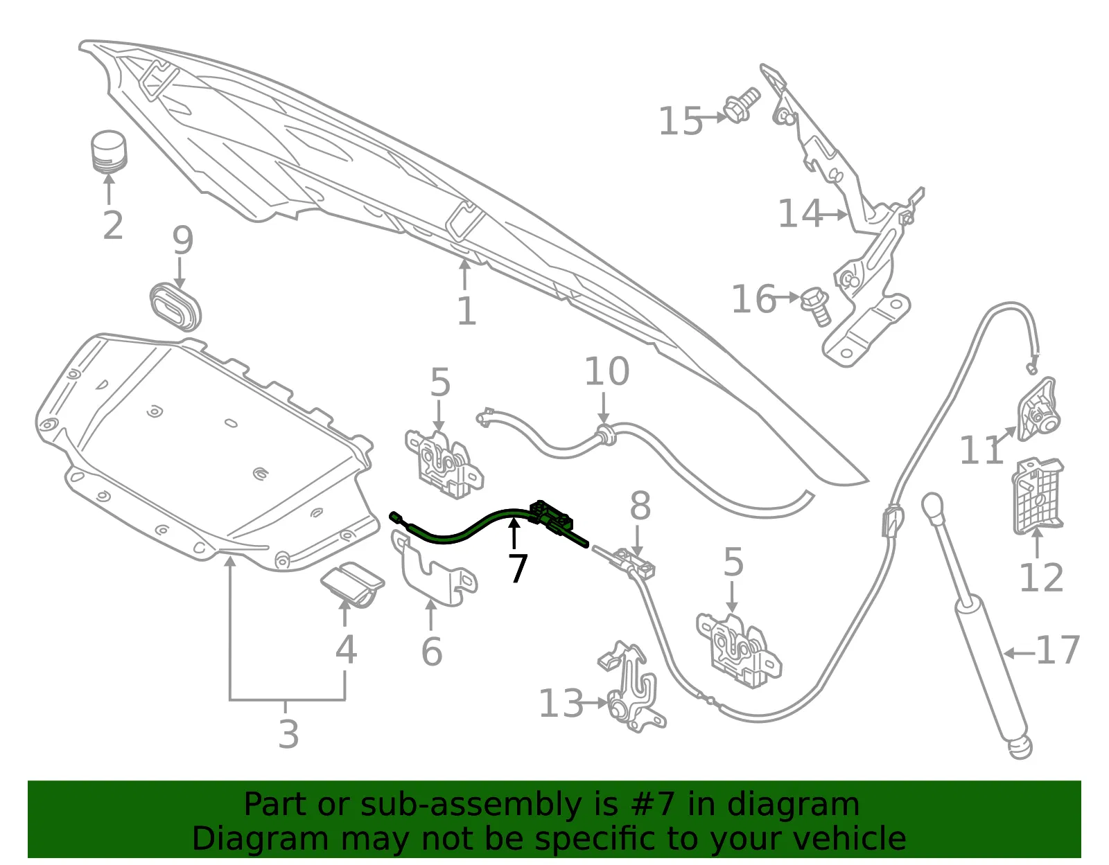 Release Cable - Volvo (31385848) - view 3