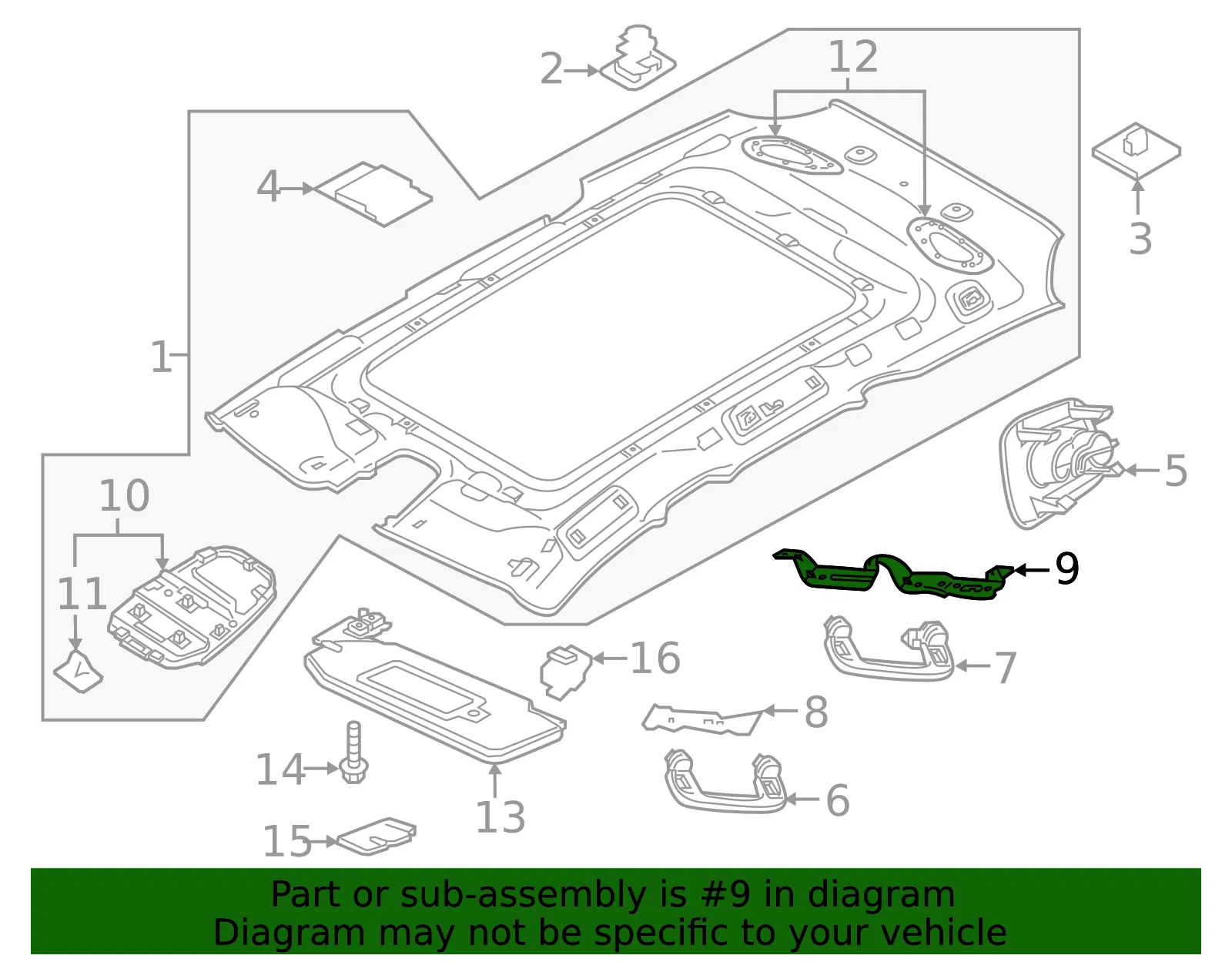 Interior Grab Bar Bracket - Volvo (31389447) - view 2