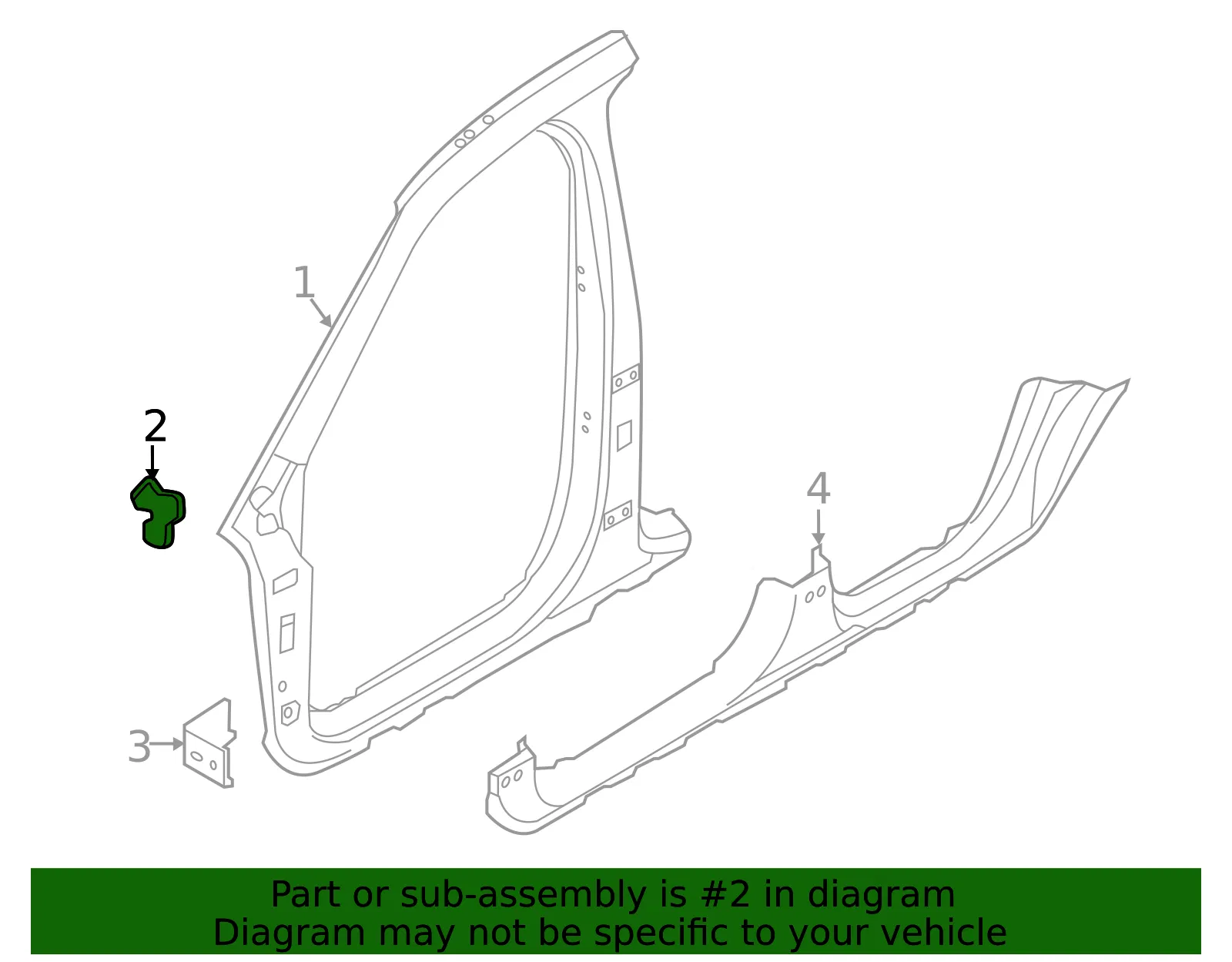 Aperture Panel Upper Bracket - Volvo (31416323) - view 2