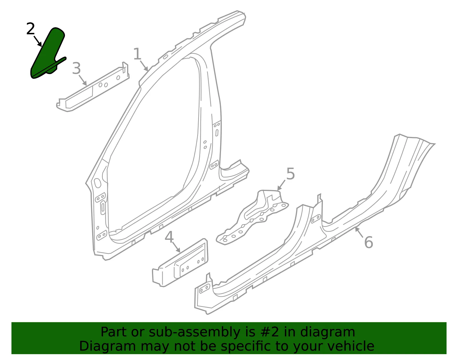 Aperture Panel Upper Bracket - Volvo (31440365) - view 2