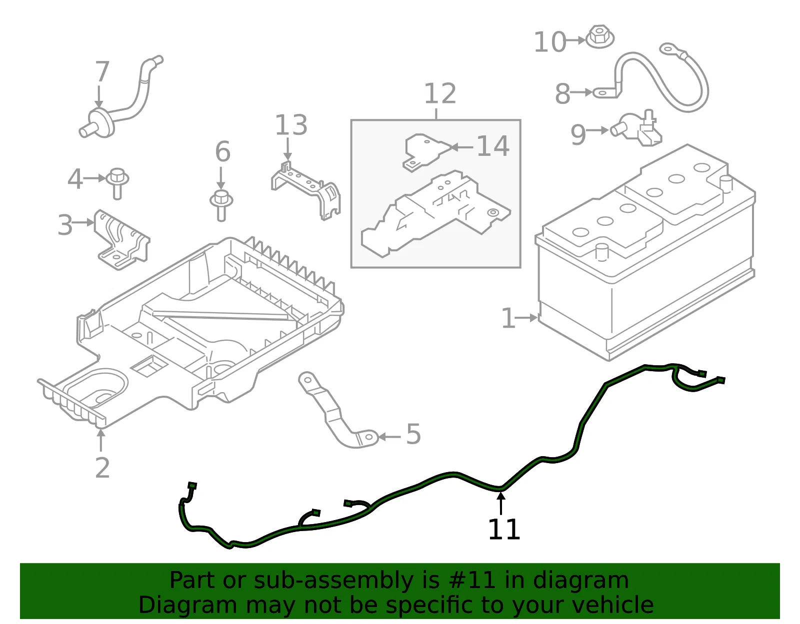 Positive Cable - Volvo (31453844) - view 2