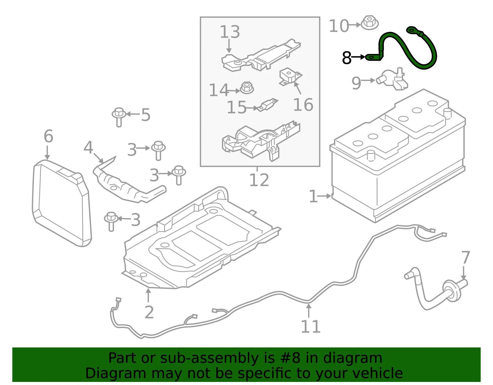 Positive Cable - Volvo (31473589) - view 2