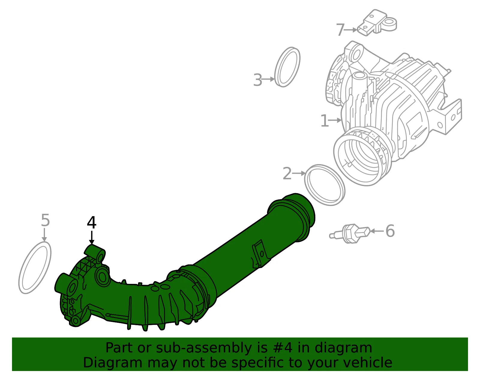 Inter-Cooler Pipe - Volvo (31684282) - view 2