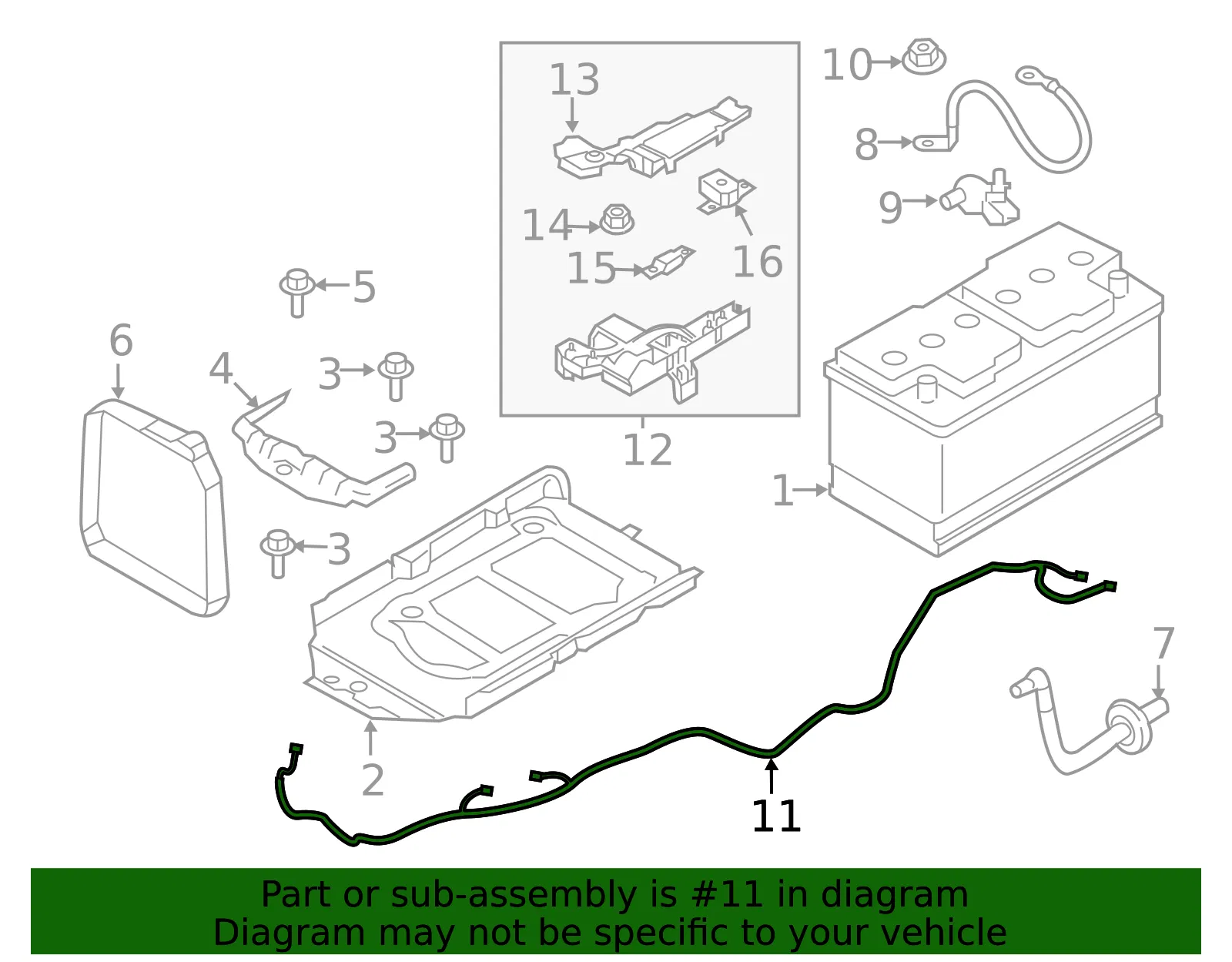 Positive Cable - Volvo (31687237) - view 2