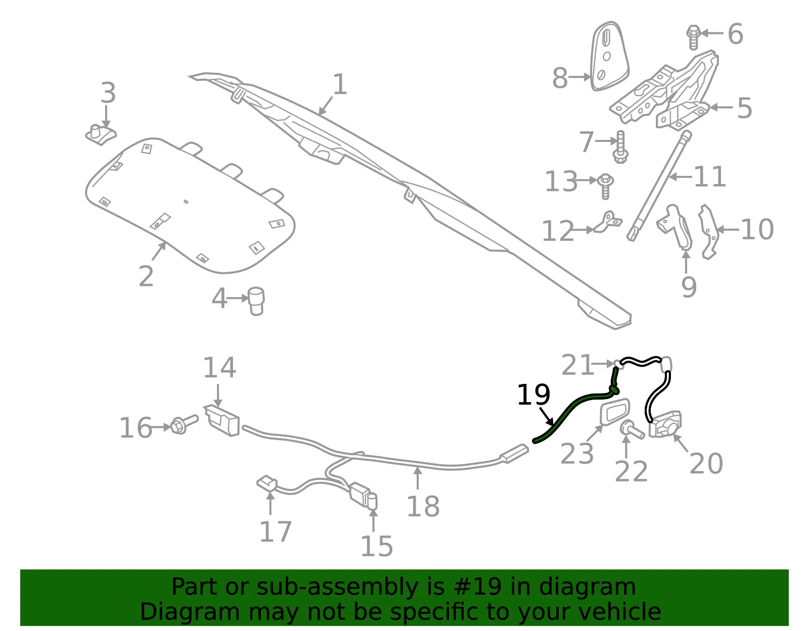 Release Cable - Volvo (32234698) - view 2