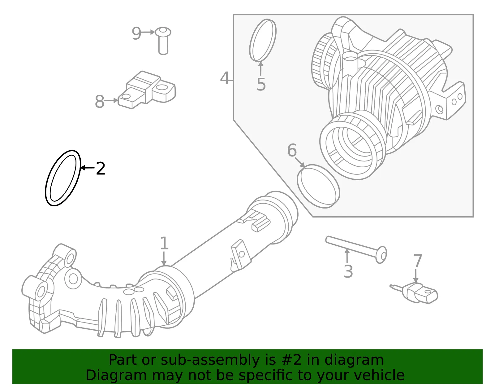 Inter-Cooler Pipe O-Ring - Volvo (32252798) - view 2