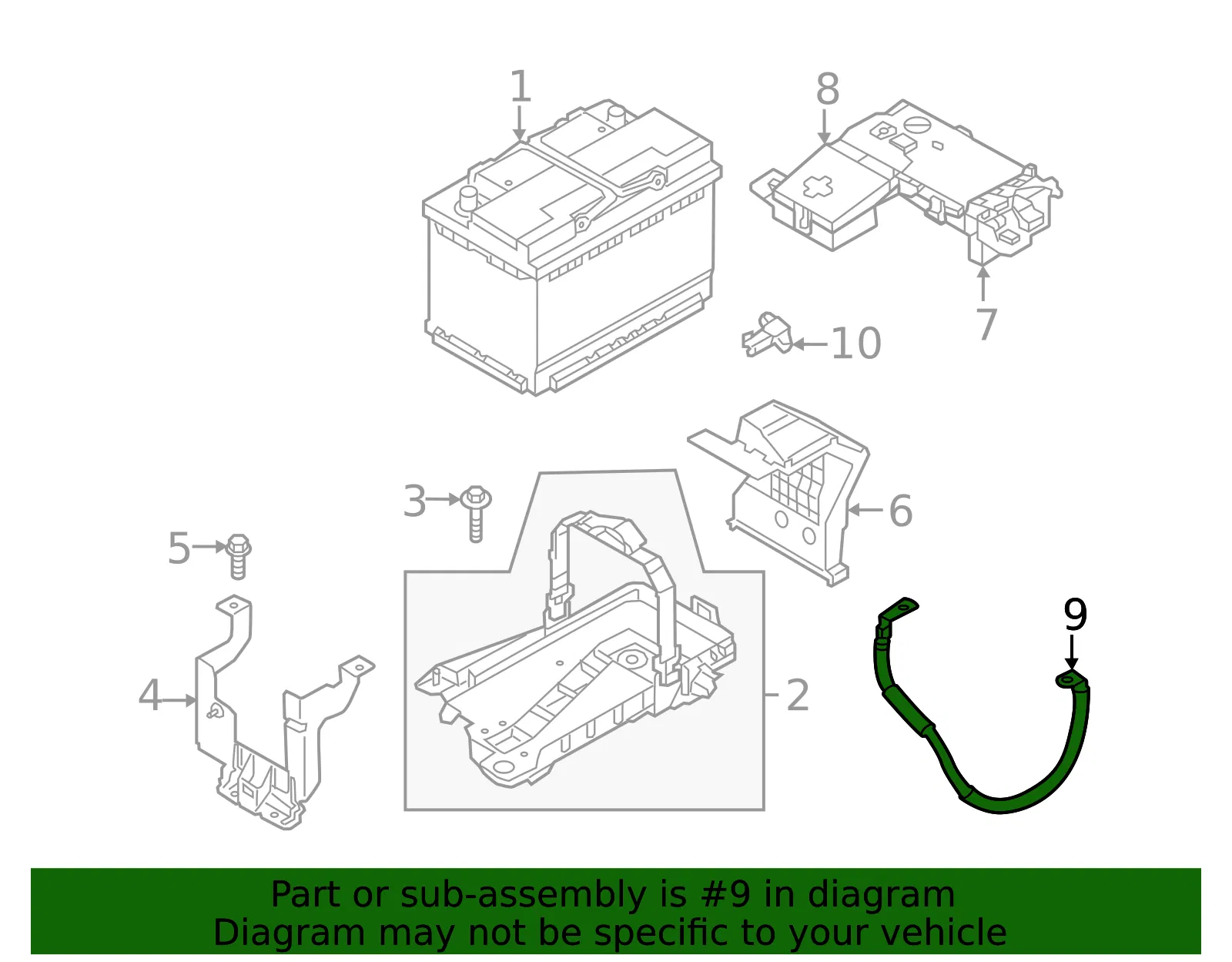 Ground Cable - Volvo (32287862) - view 2