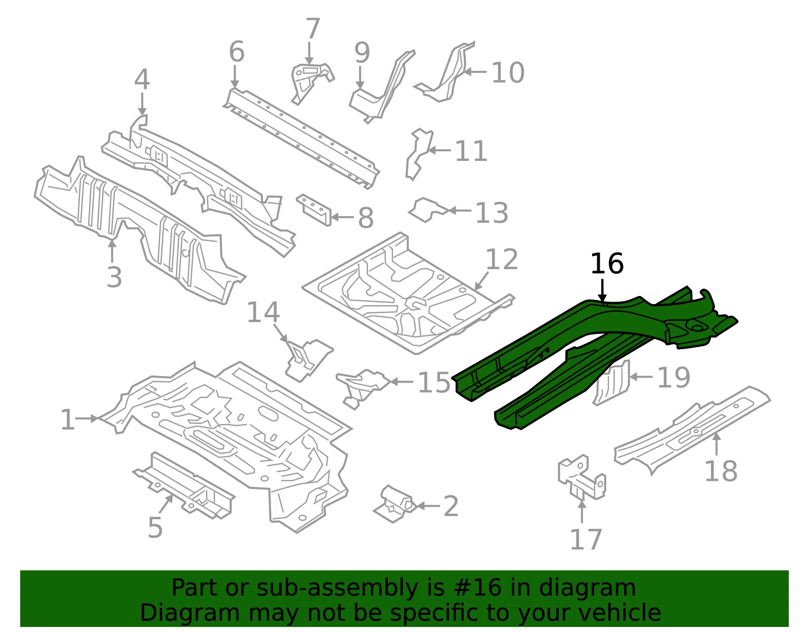 Floor Side Rail - Volvo (32394298) - view 2