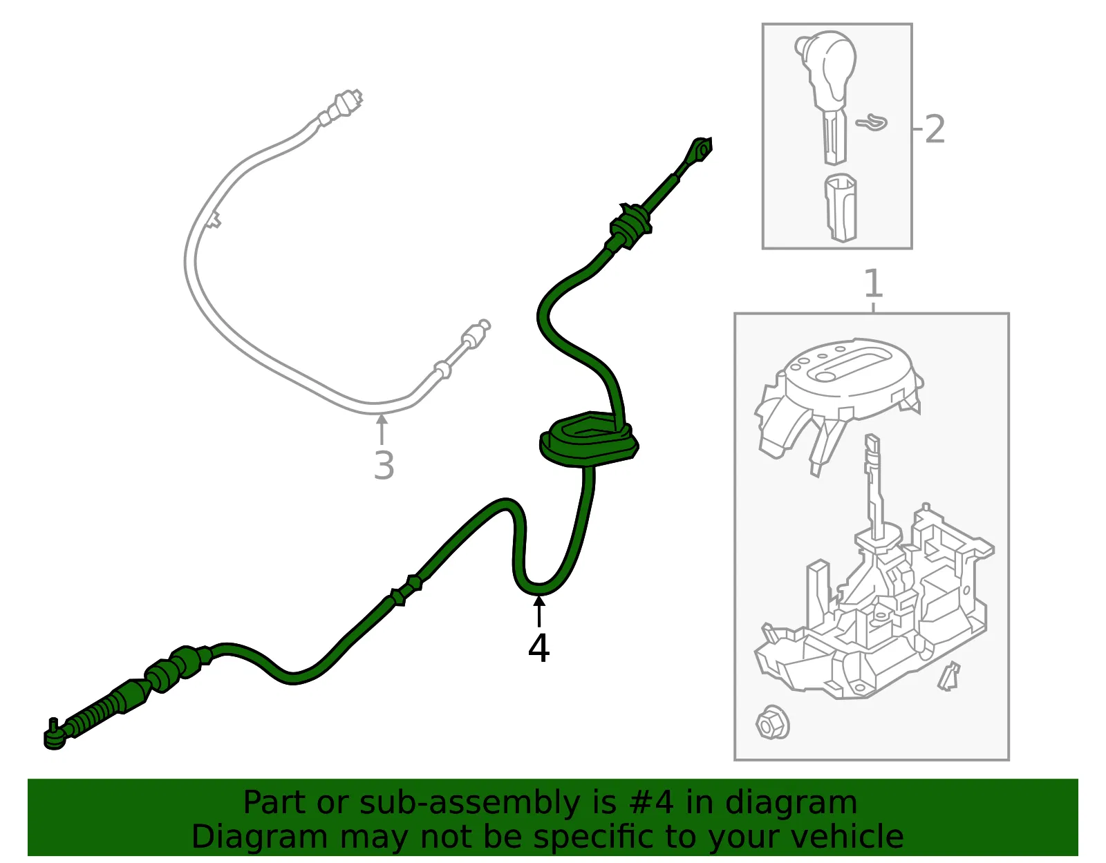 Control Cable - Nissan (34935-3LN0A) - view 2