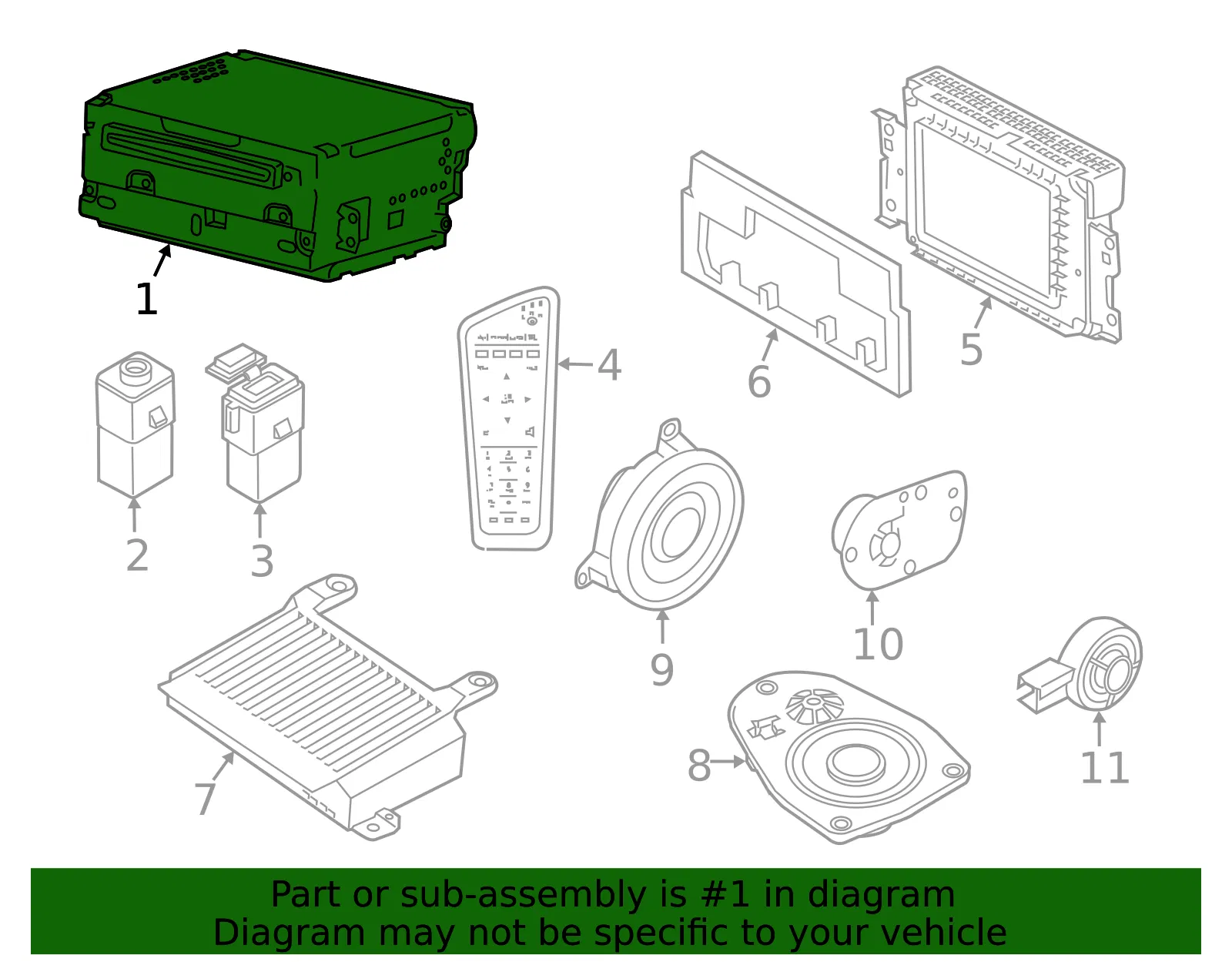 Radio Control Unit - Volvo (36001114) - view 2