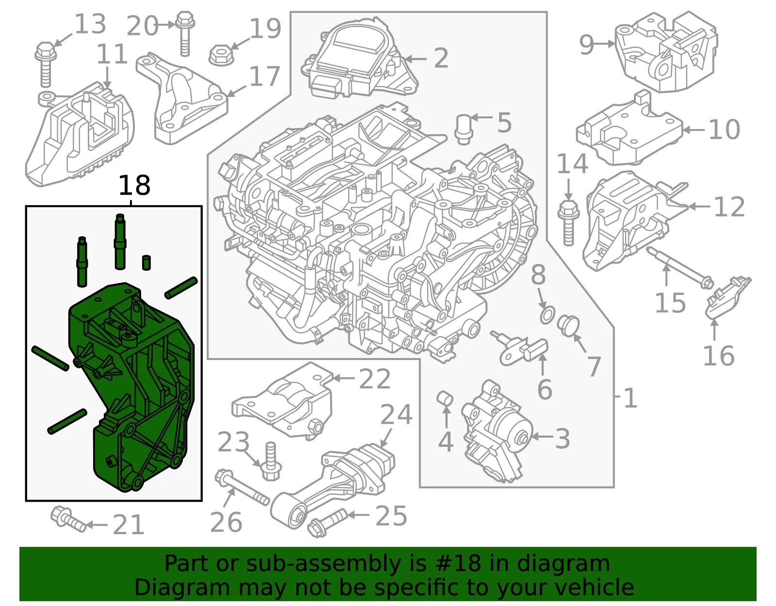 Support Bracket - Kia (36594-0EDA0) - view 2