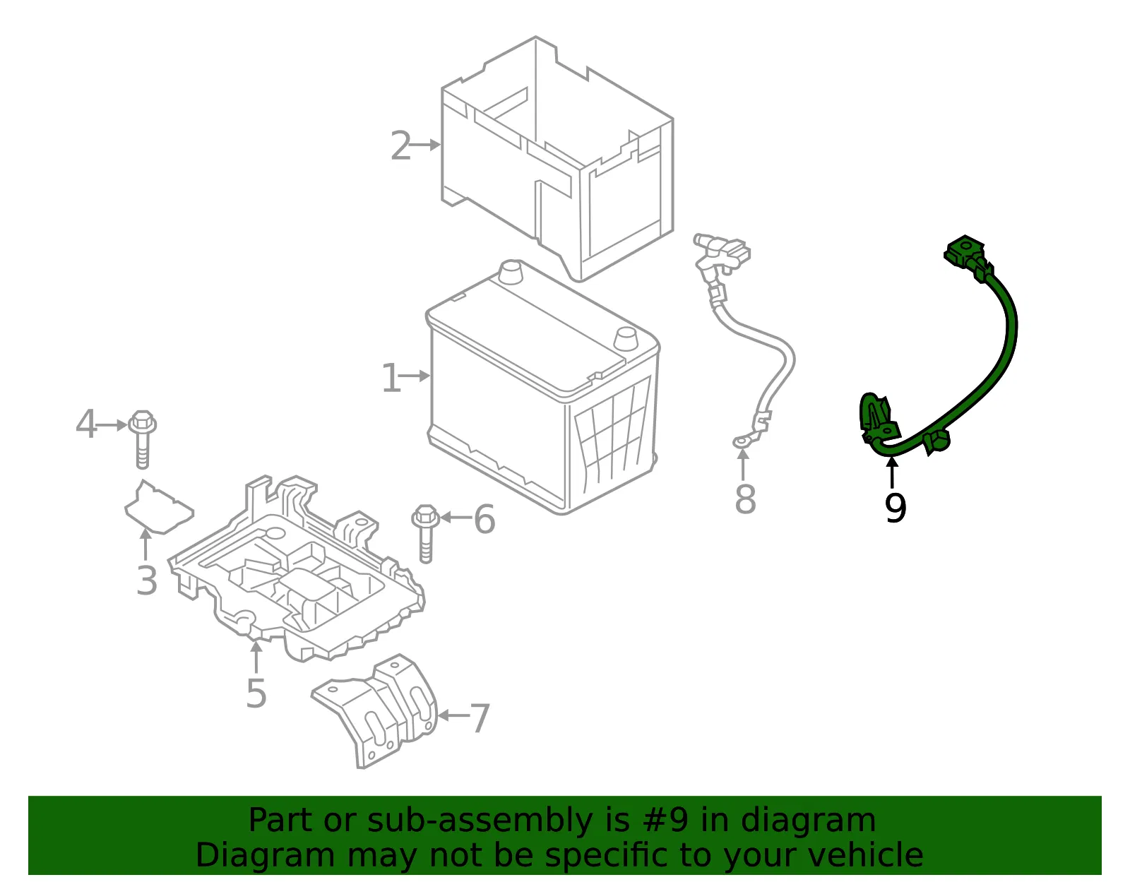 Negative Cable - Kia (91860-D4121) - view 2