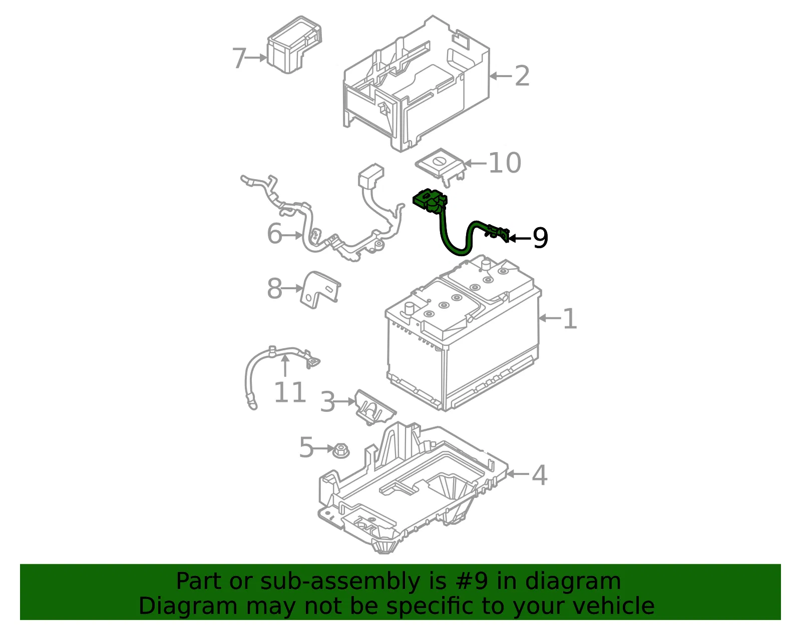 Negative Cable - Kia (37180-L2500) - view 2
