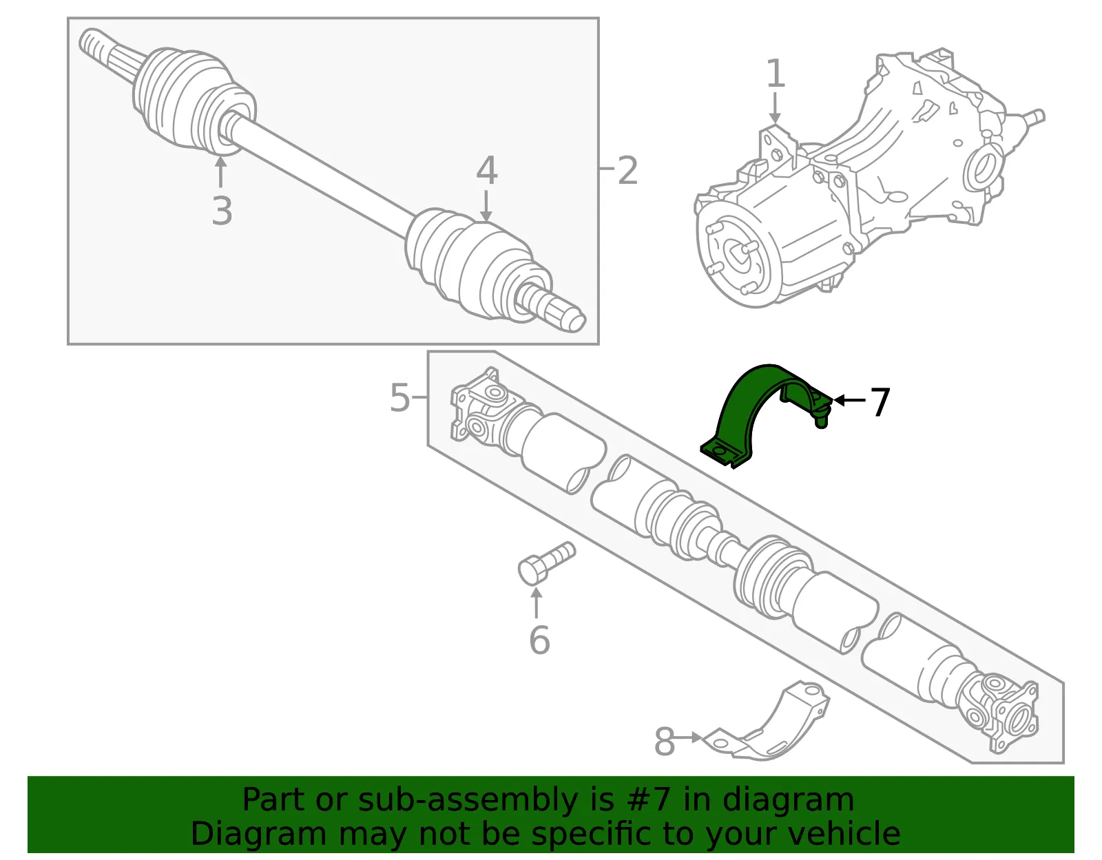 Drive Shaft Center Support - Nissan (37511-70T00) - view 3