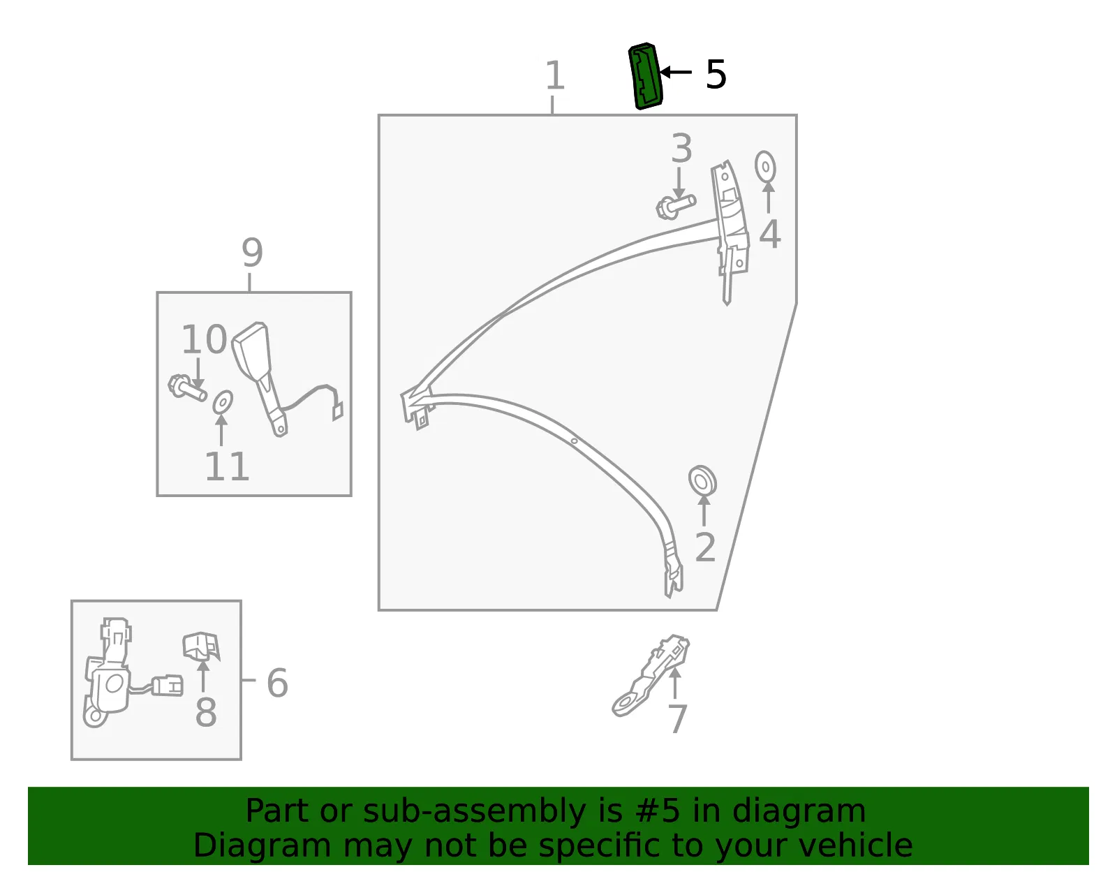 Belt & Retractor Guide - Driver's Side (LH) - Volvo (39856635) - view 2