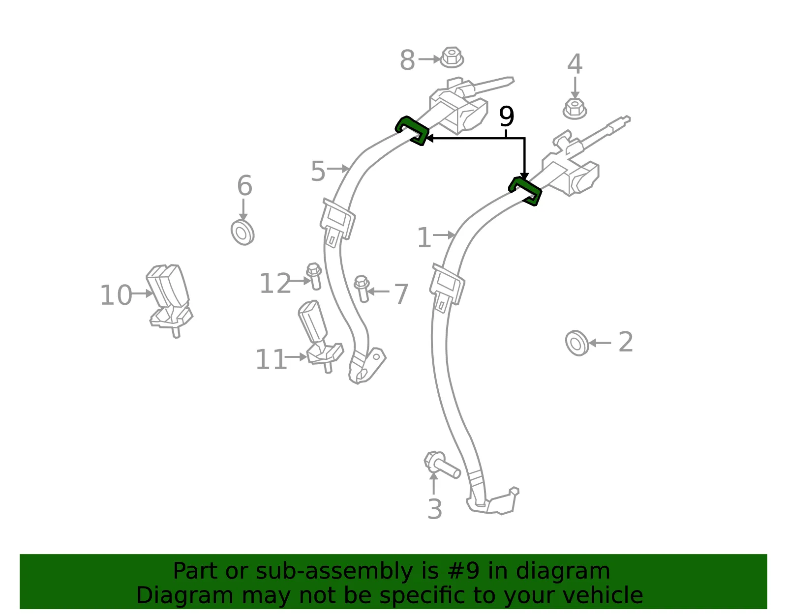Belt Guide - Driver's Side (LH) - Volvo (39856636) - view 2
