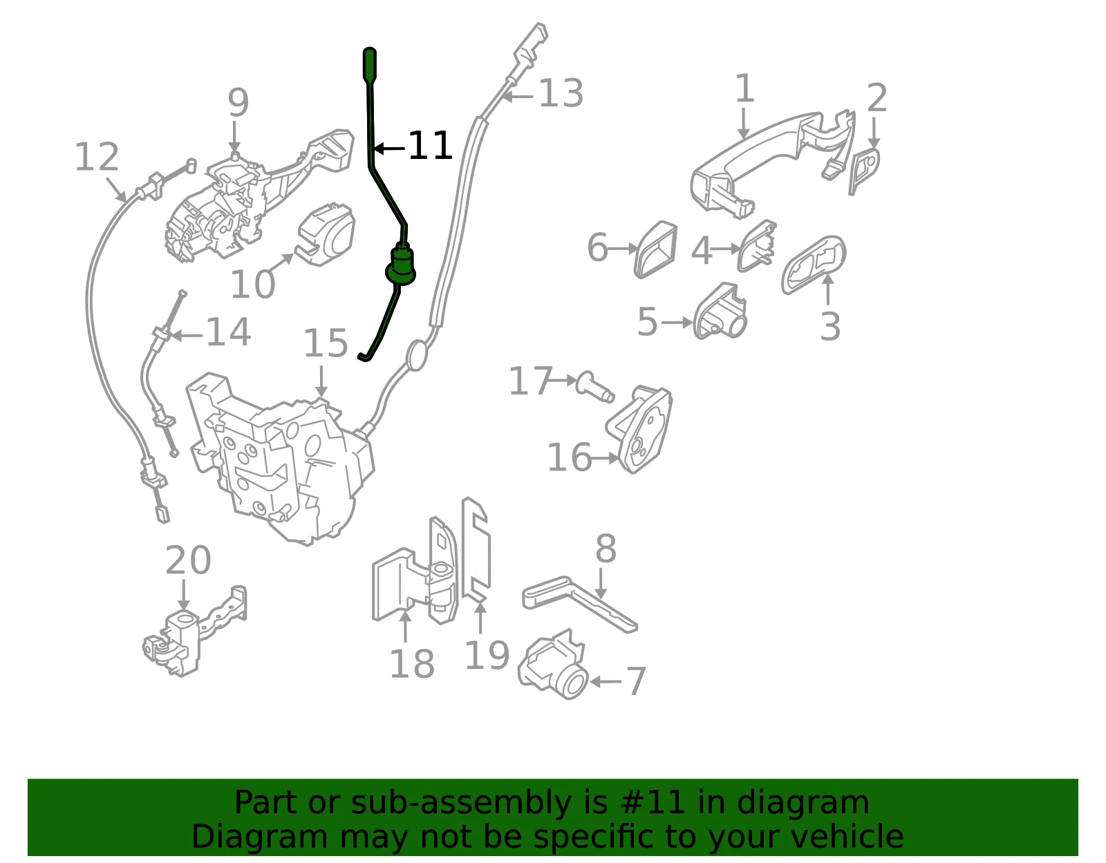 Lock Rod - Driver's Side (LH) - Volvo (39898954) - view 2