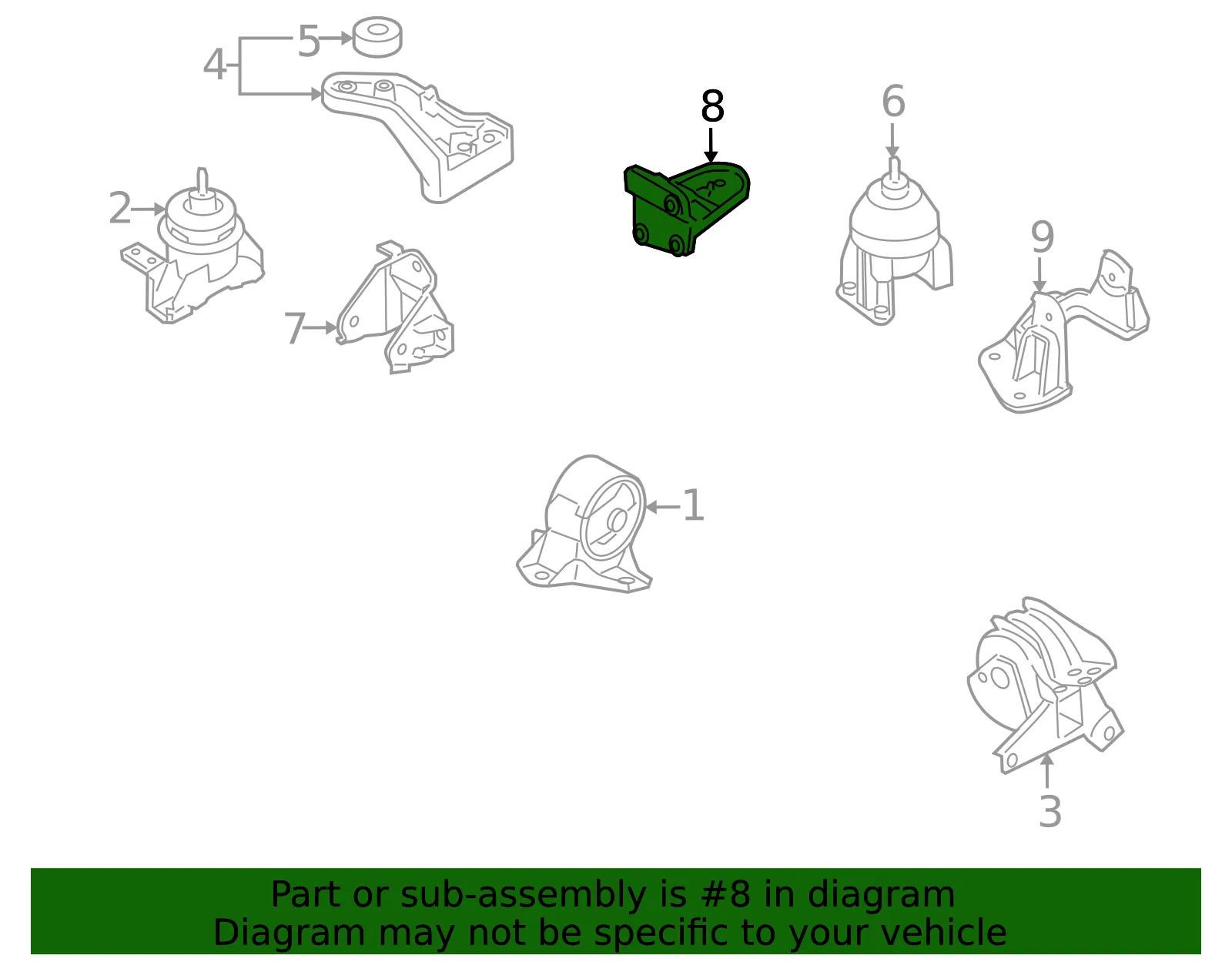 Trans Mount Bracket - Kia (45217-3A300) - view 2