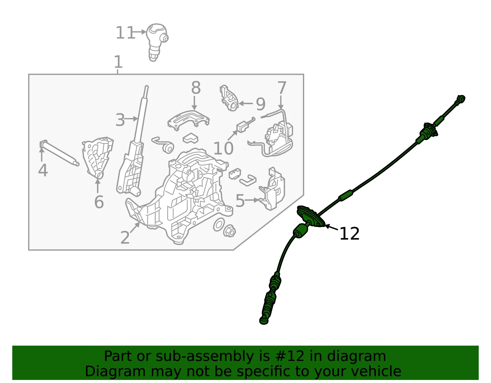 Shift Control Cable - Kia (46790-E4001) - view 2