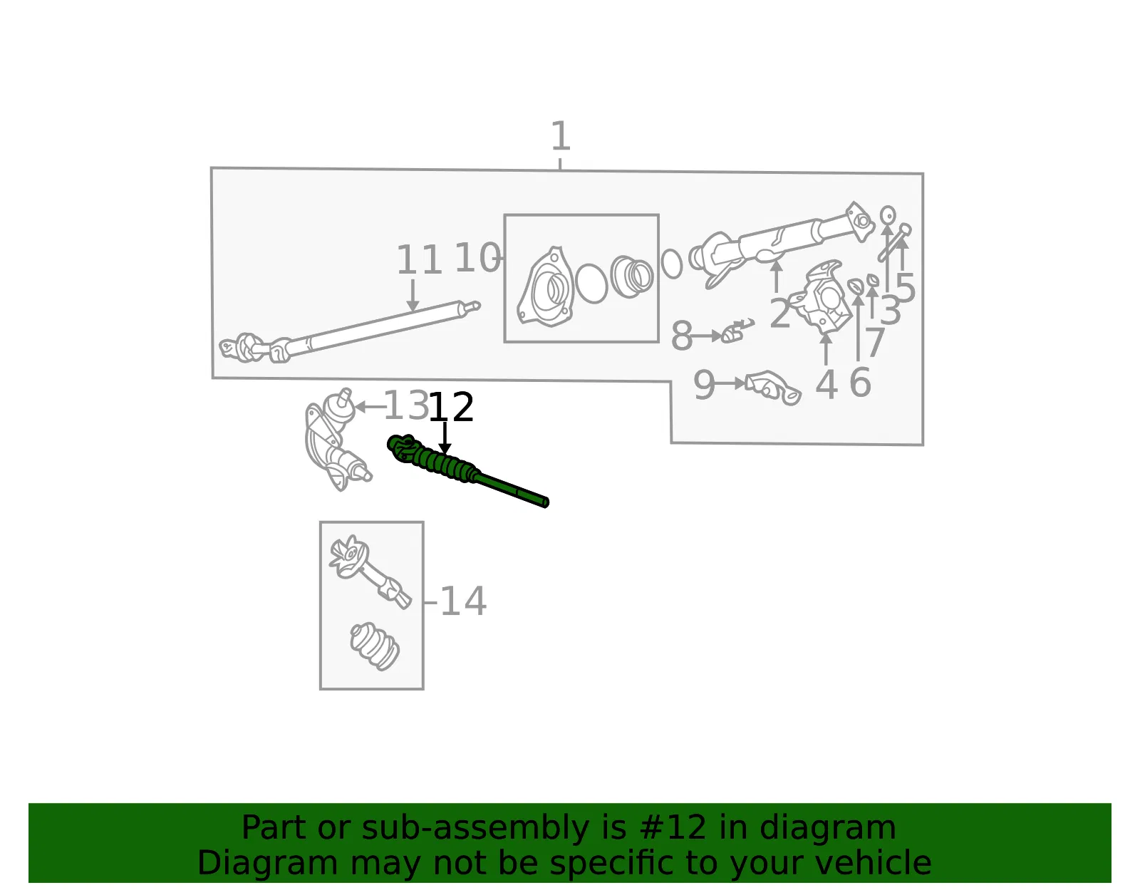 Lower Shaft - Nissan (48070-0W00A) - view 2