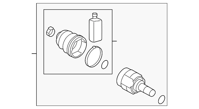 Inner Joint - Passenger Side (RH) - Kia (49592-A64A0)