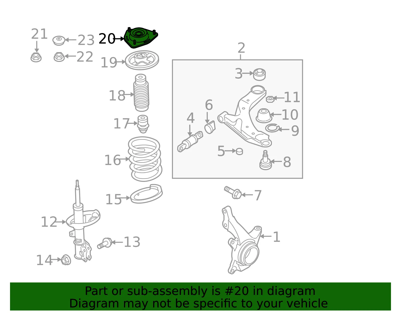 Mount Base - Kia (54610-2D100-DS) - view 2