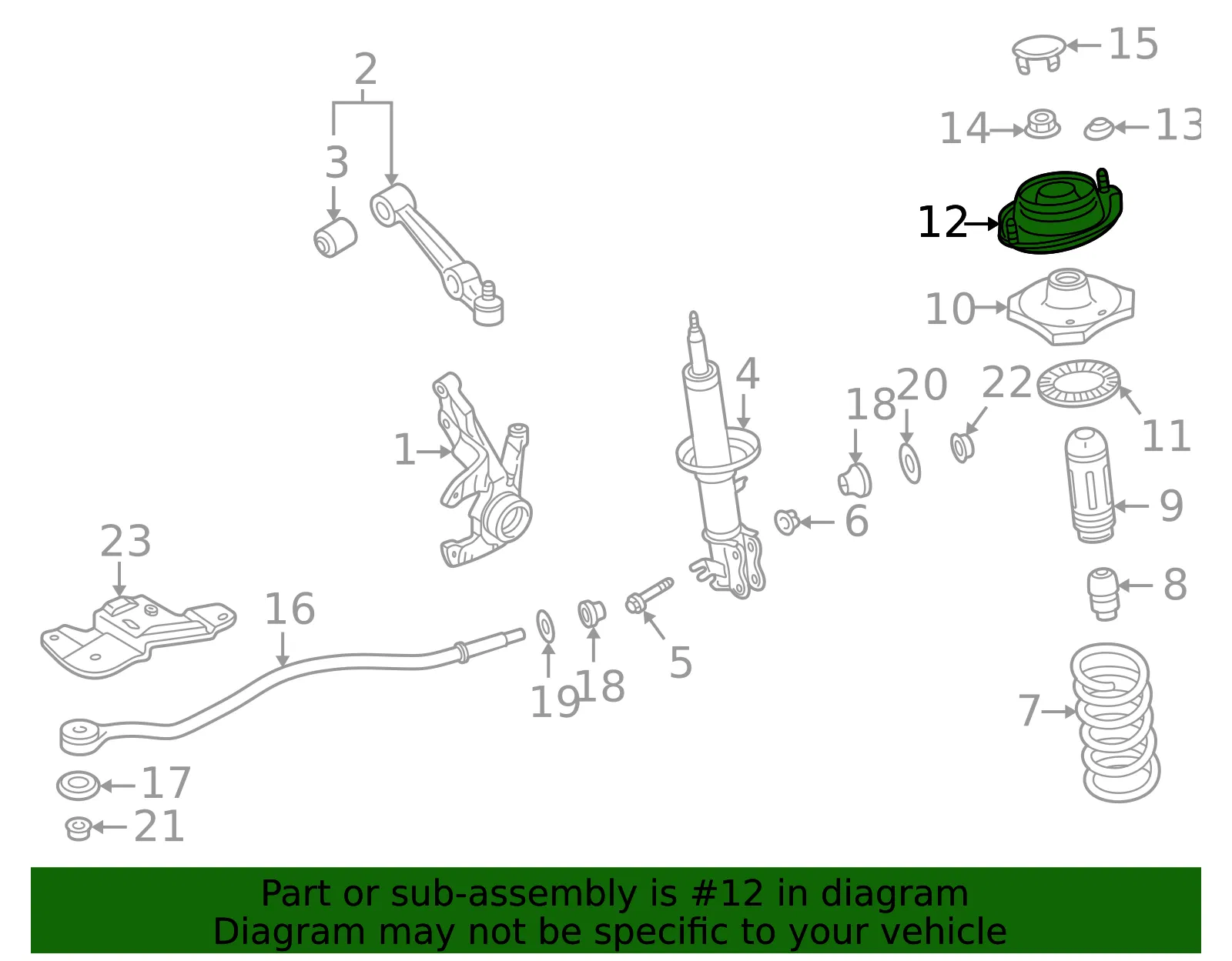 Mount Base - Driver's Side (LH) - Kia (54610-FD000) - view 2