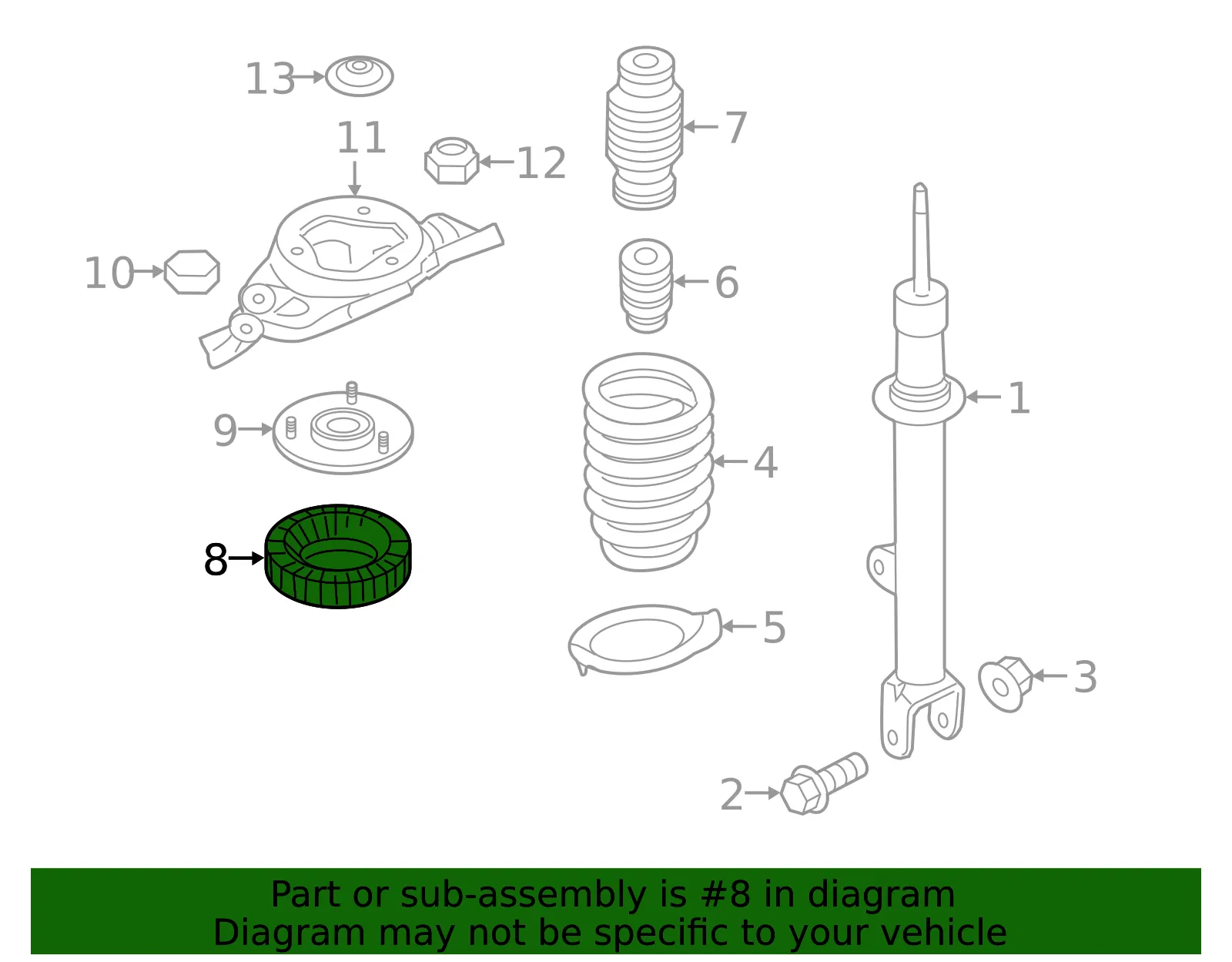 Upper Insulator - Kia (54641-3M500) - view 2