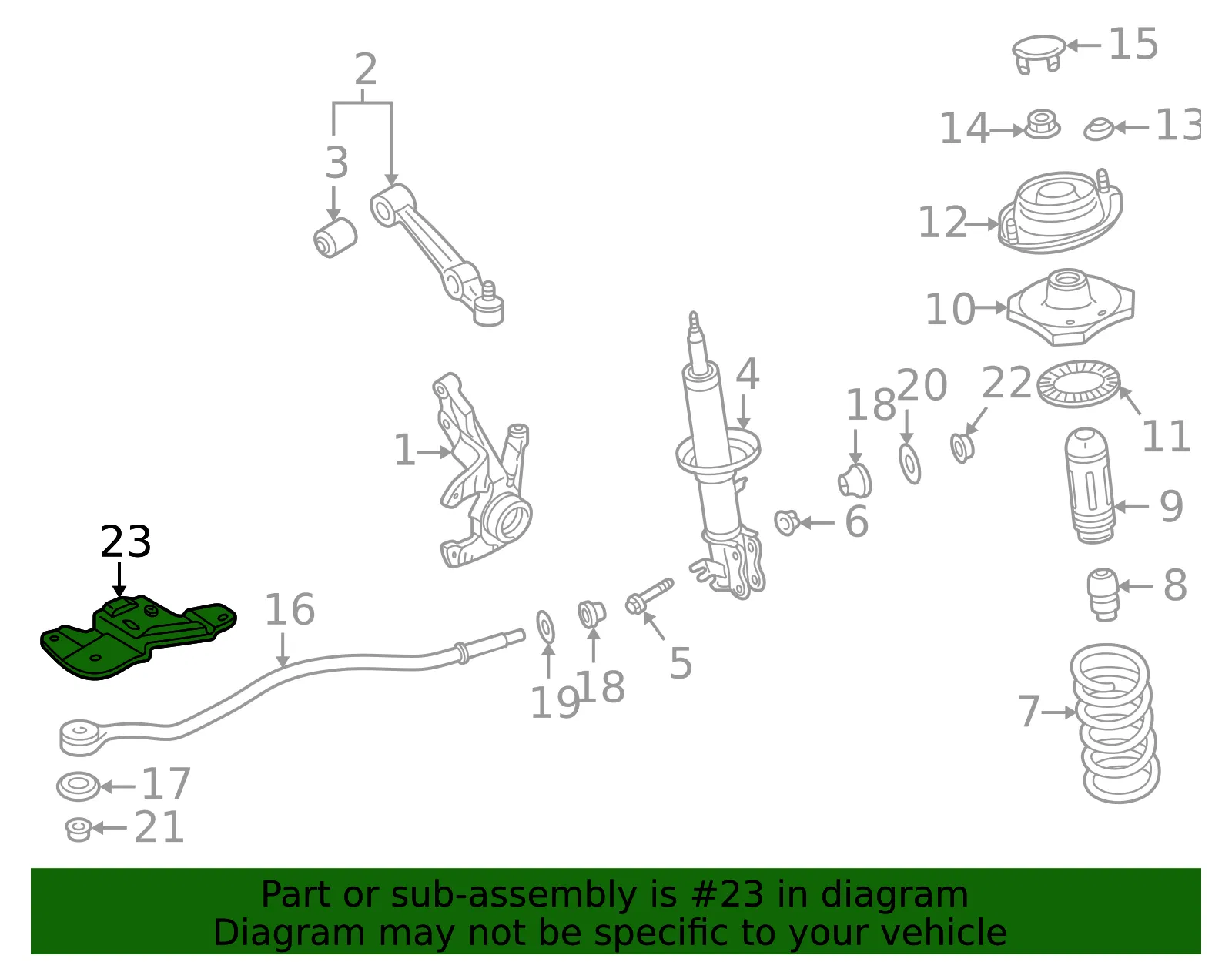 Bracket - Driver's Side (LH) - Kia (54840-FD000) - view 2