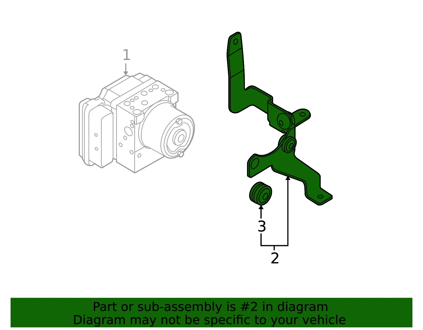 ABS Control Unit Bracket - Kia (58960-0Z000) - view 2