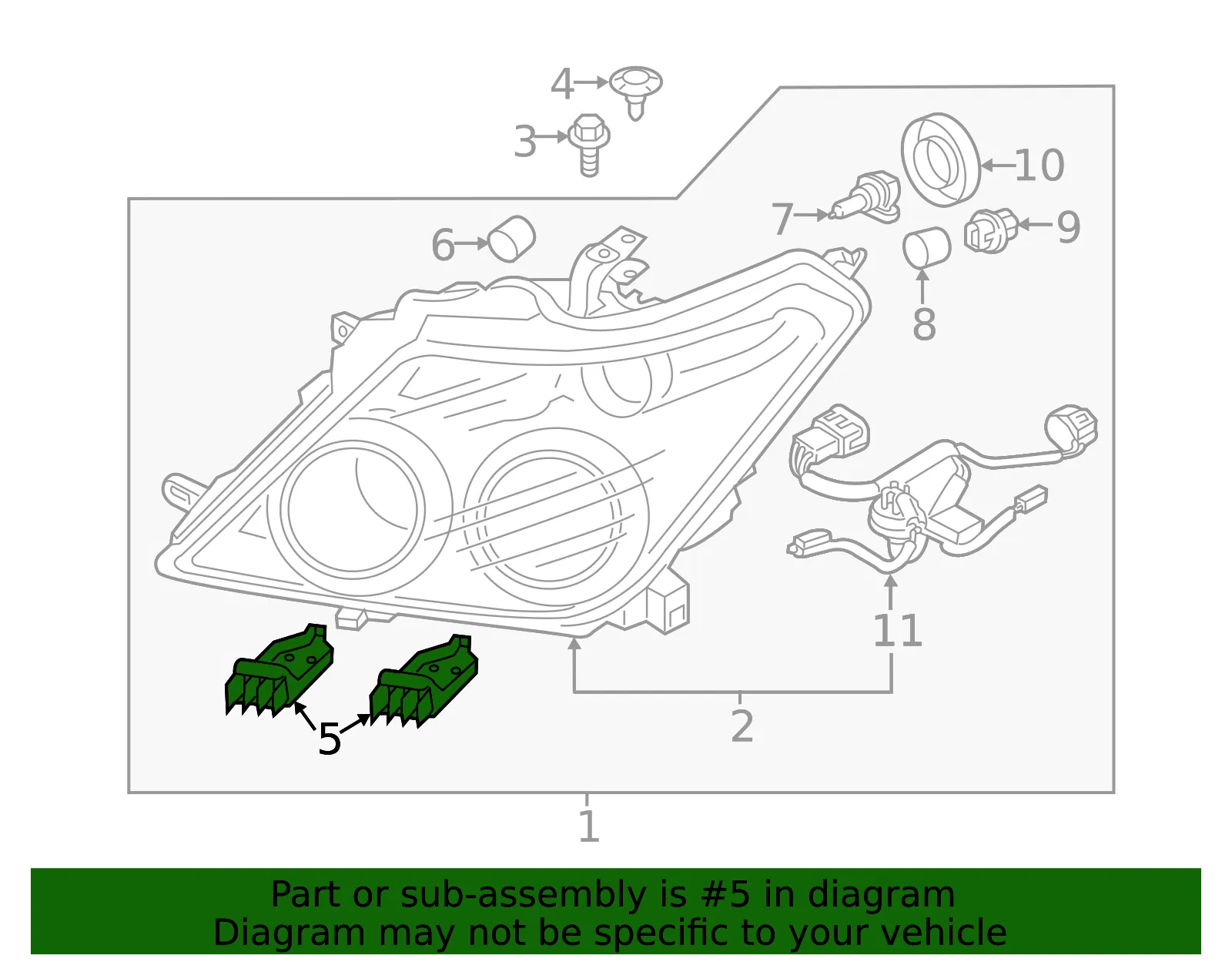 Lens & Housing Clip - Nissan (62228-JK00A) - view 2