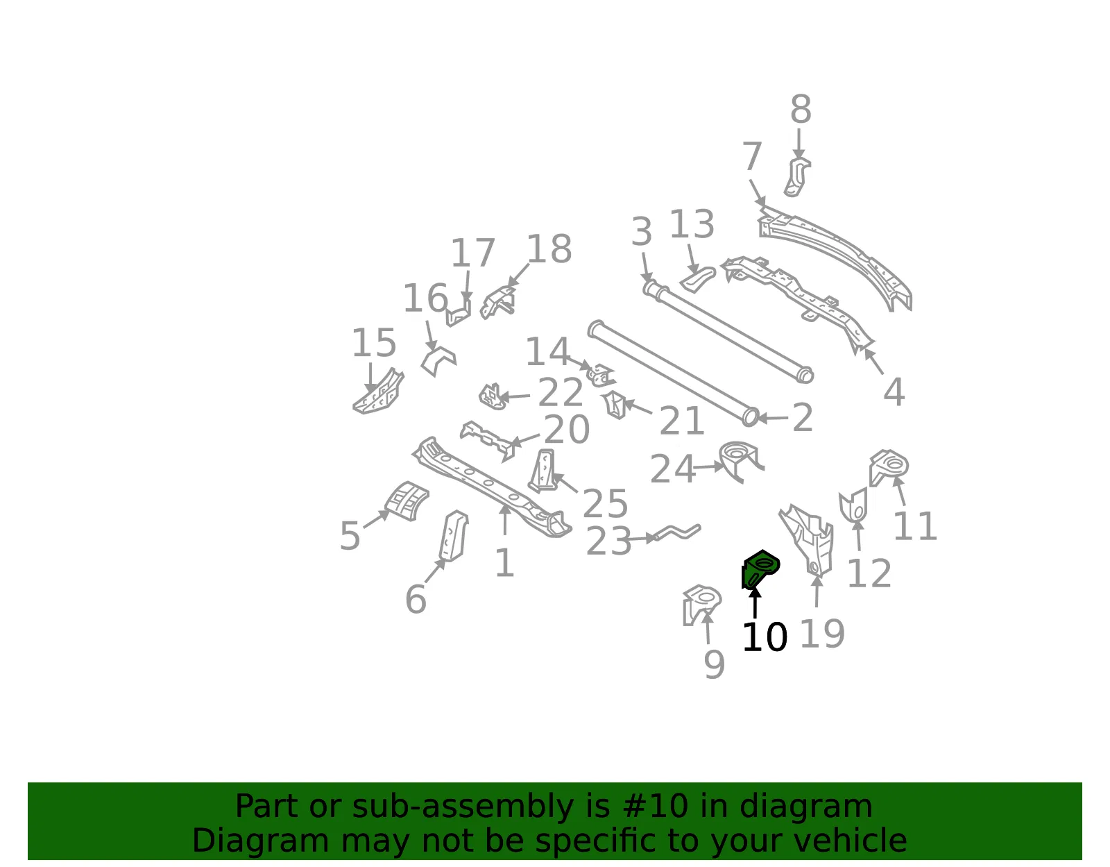 Cab Mount Bracket - Kia (62235-3E210) - view 2