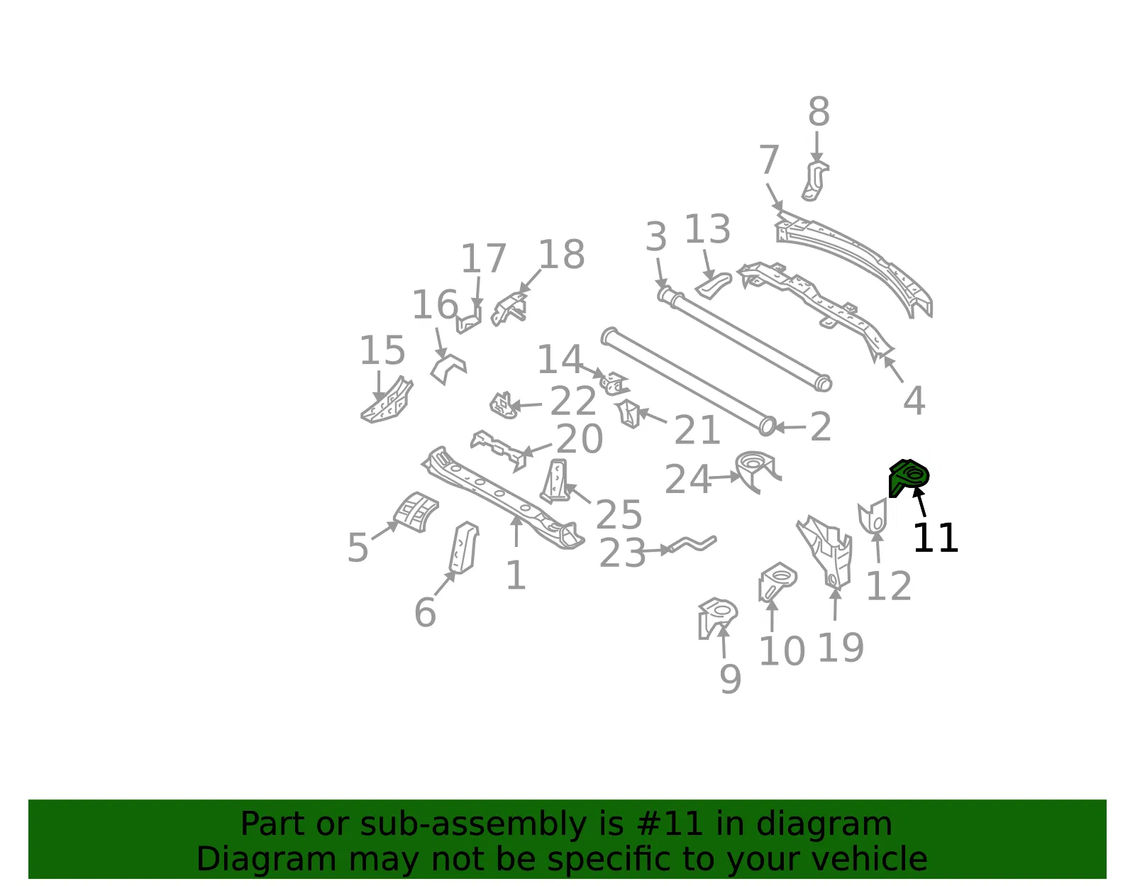 Cab Mount Bracket - Kia (62240-3E210) - view 2
