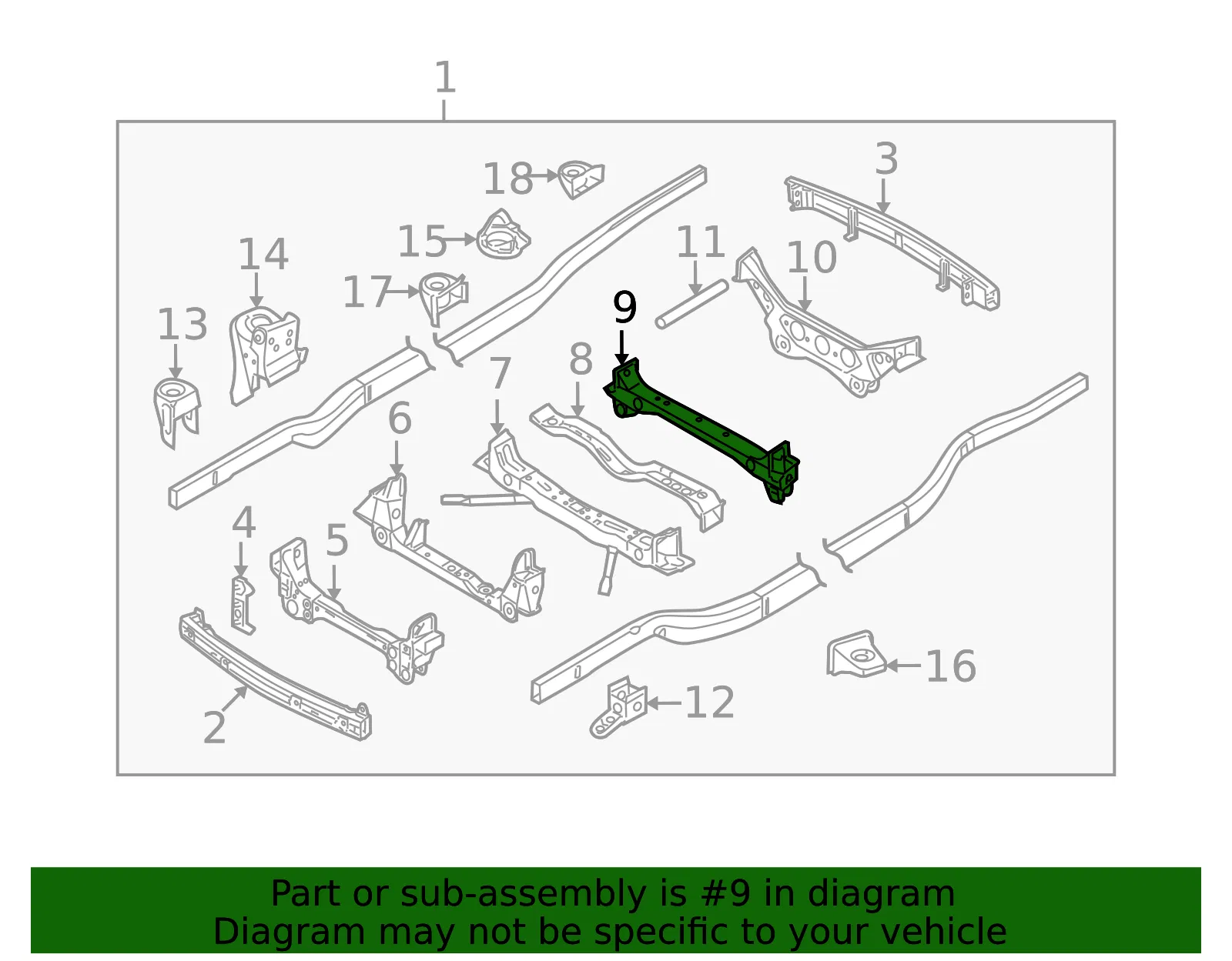 Cross-Member - Kia (62340-2J010) - view 2