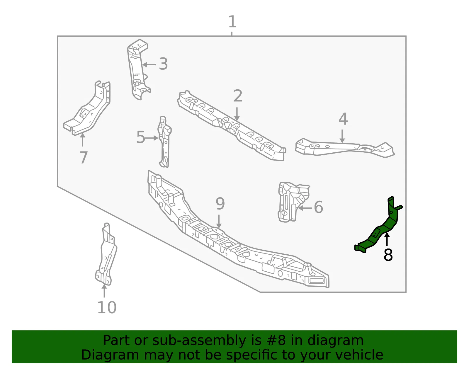 Side Support - Driver's Side (LH) - Kia (64115-3E100) - view 2