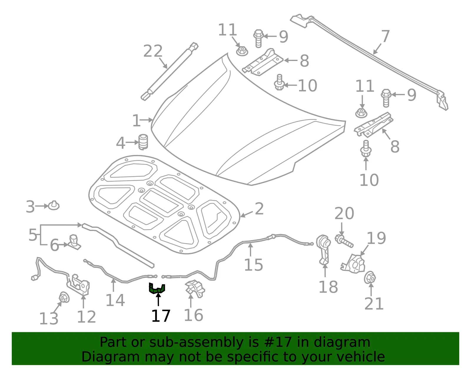 Release Cable Bracket - Kia (64157-A8000) - view 2