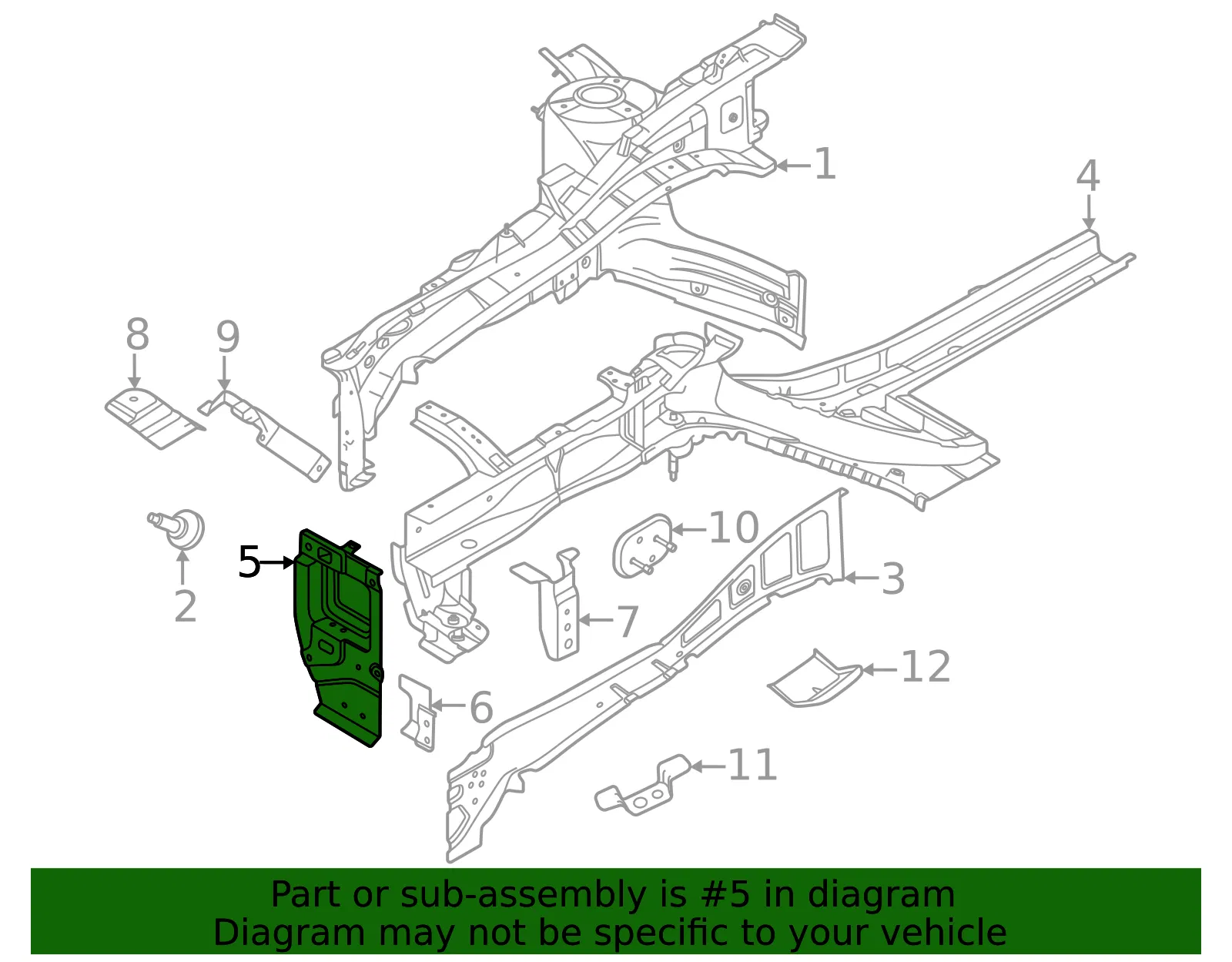 Rail Assembly Mount Bracket - Kia (64575-AA000) - view 2