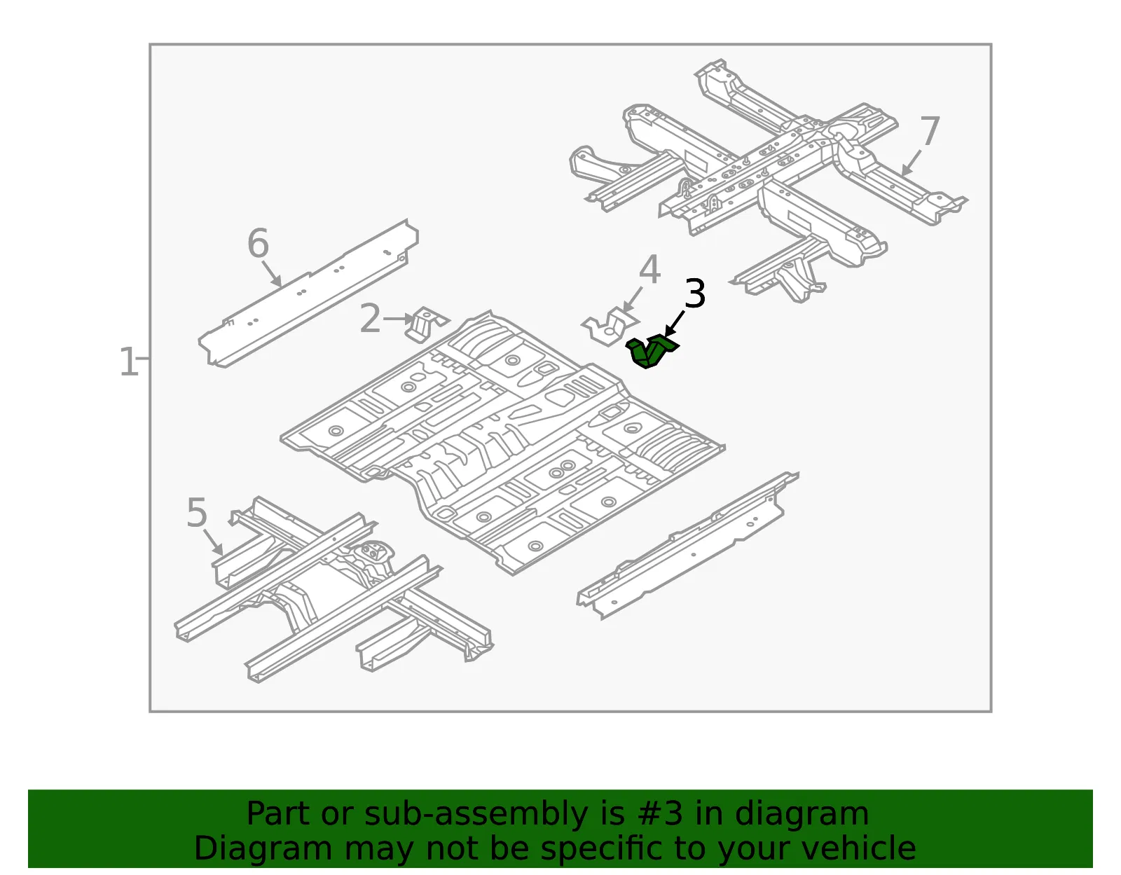 Floor Pan Mount Bracket - Kia (65247-C5000) - view 2