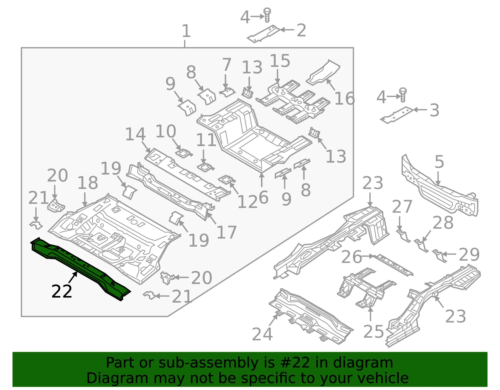 Front Cross-Member - Kia (65521-E6000) - view 2