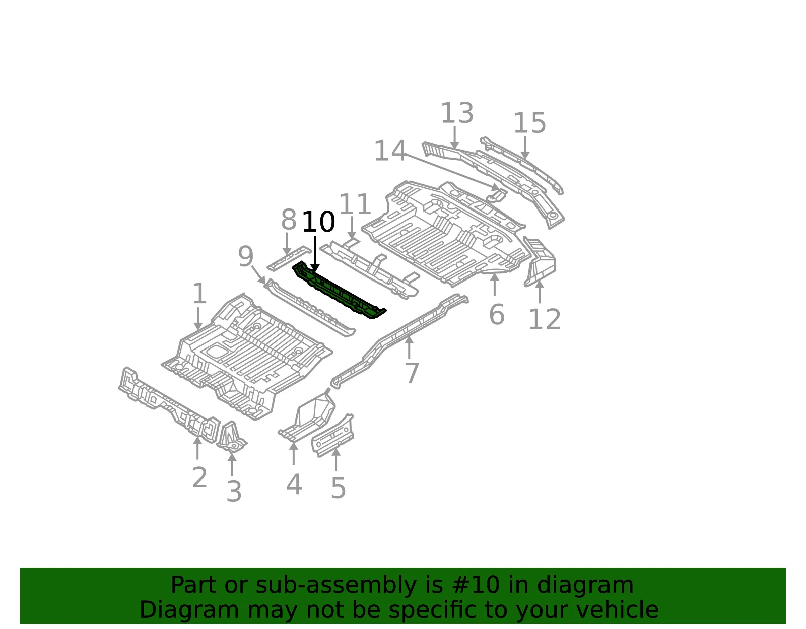 Floor Cross-Member - Kia (65553-3E100) - view 2
