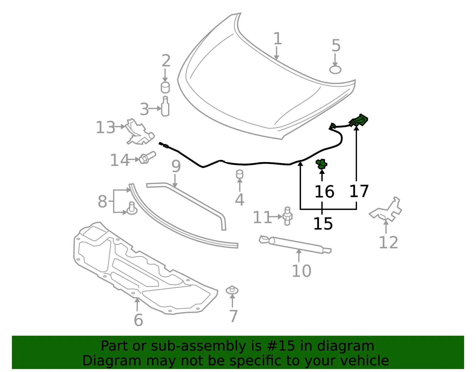 Release Cable - Nissan (65621-1AA0A) - view 3