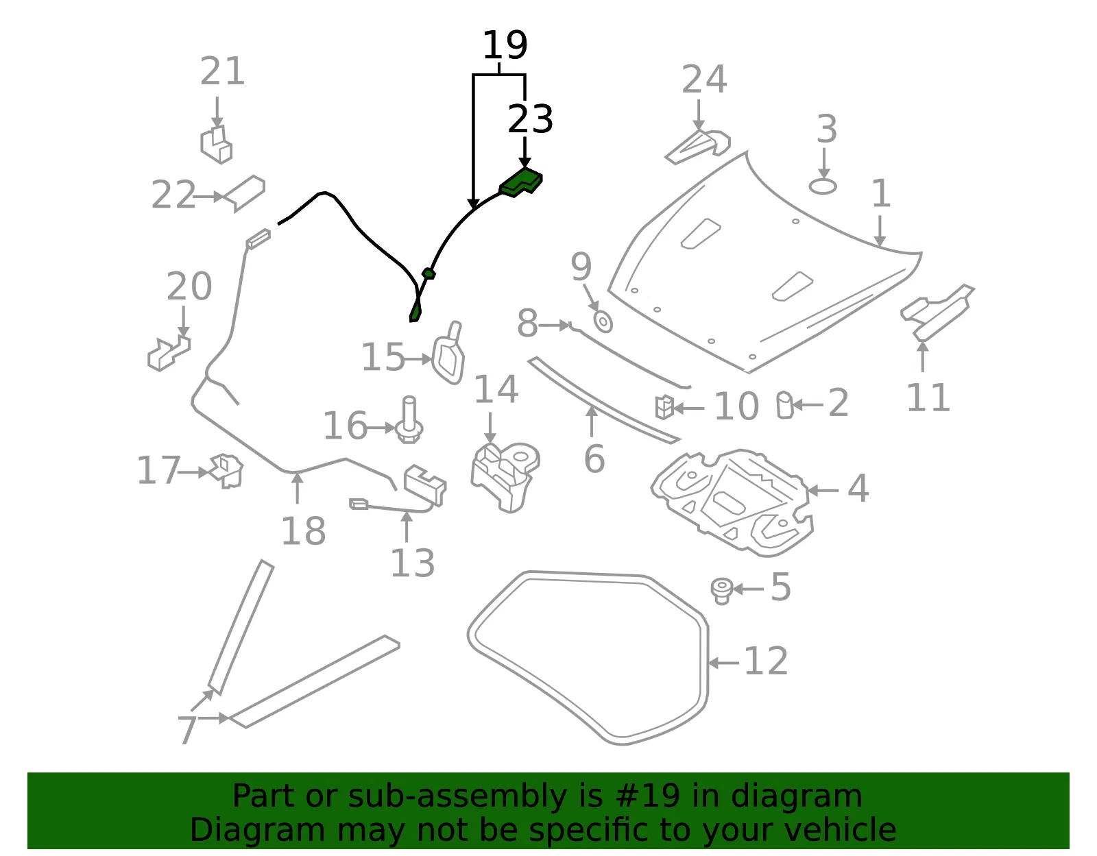 Release Cable - Nissan (65621-JF00A) - view 2