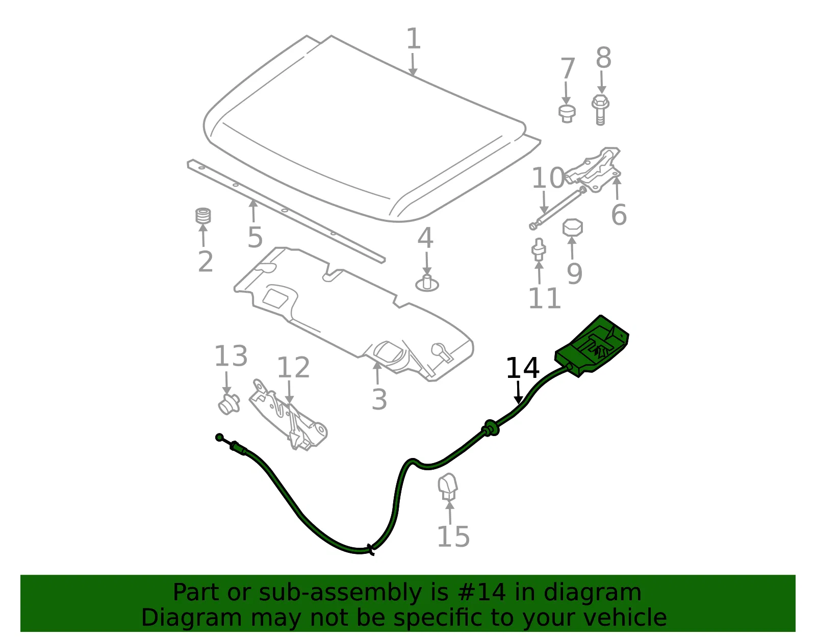 Release Cable - Nissan (65621-ZR00A) - view 3